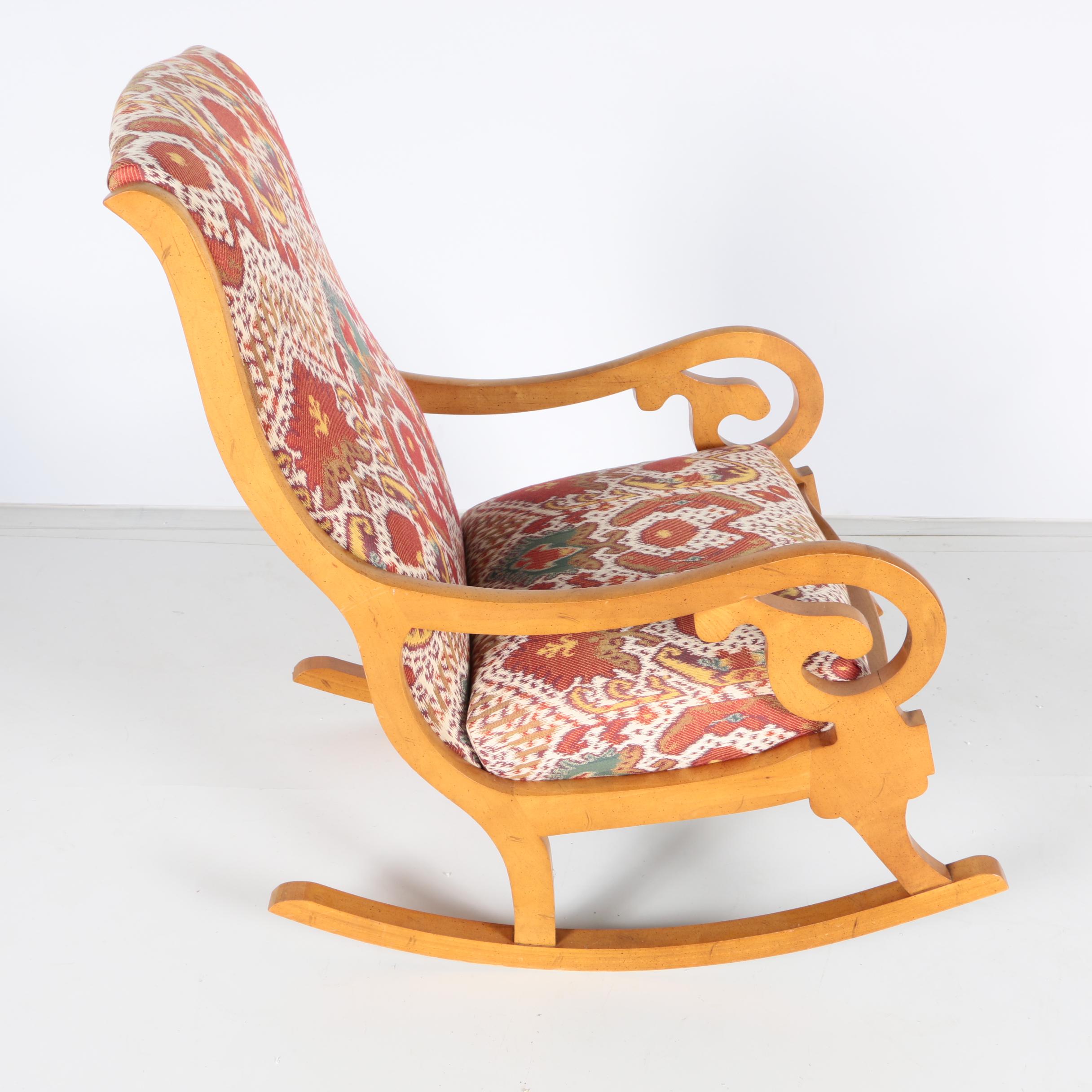 Custom Upholstered Lincoln Style Rocking Chair