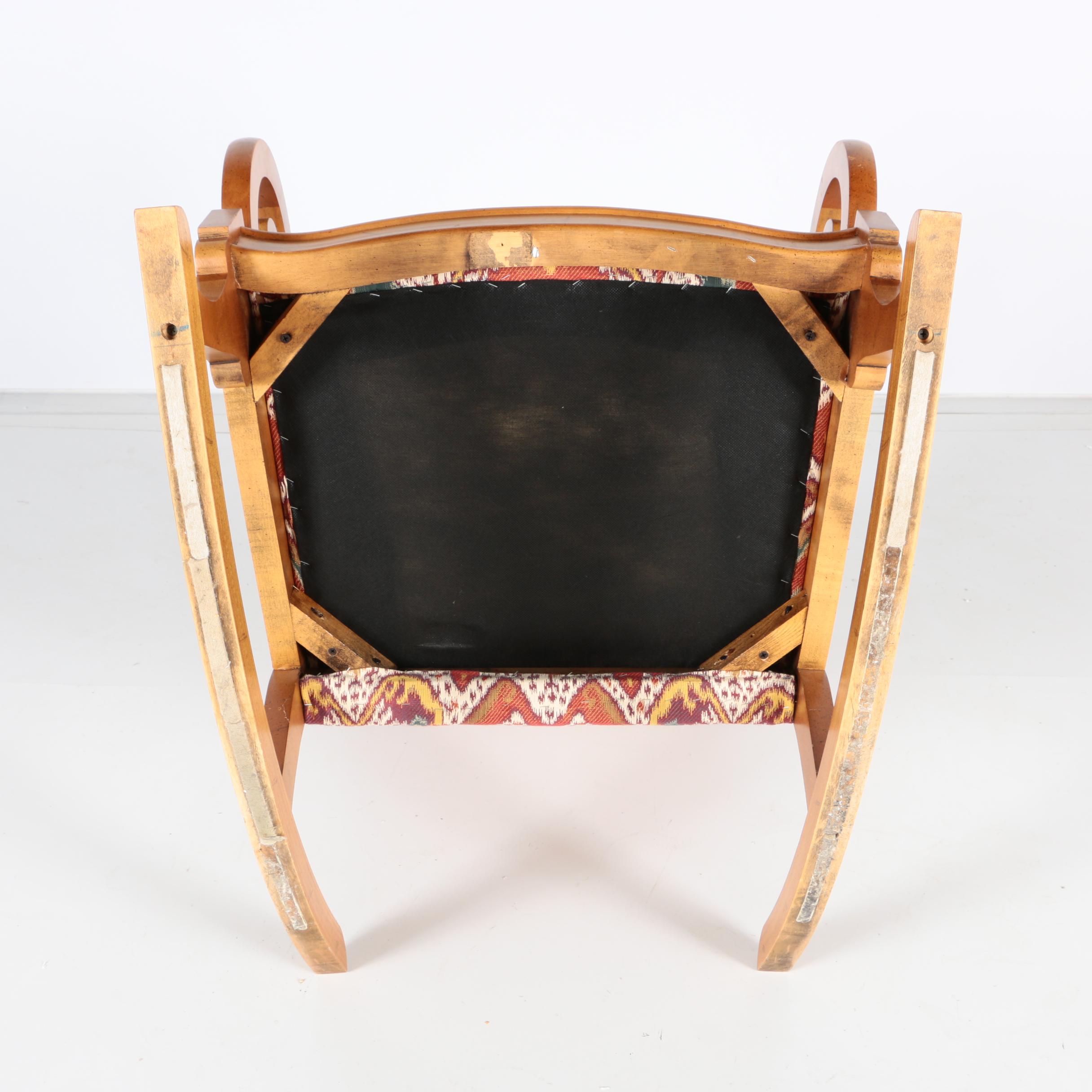 Custom Upholstered Lincoln Style Rocking Chair