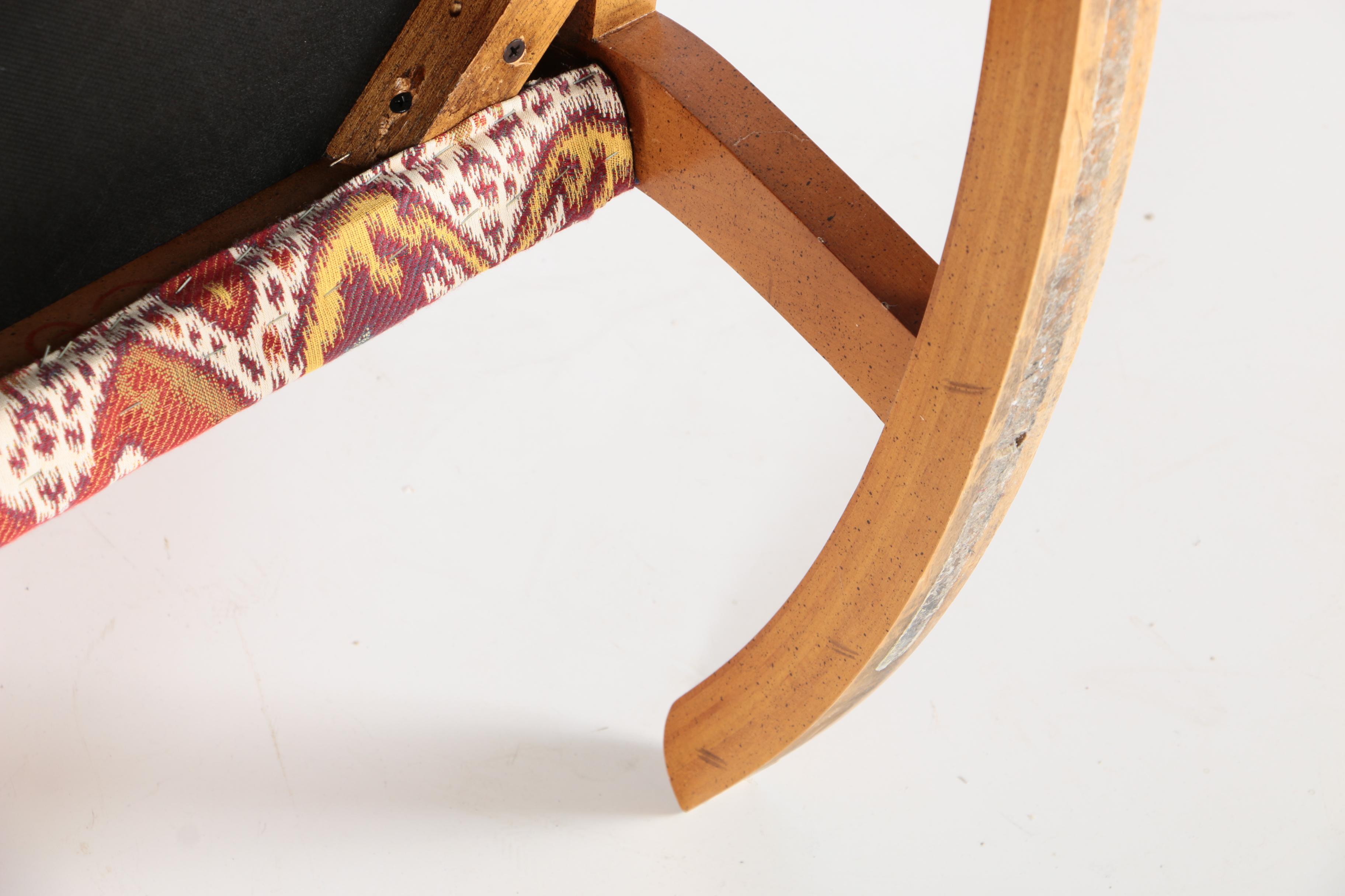 Custom Upholstered Lincoln Style Rocking Chair