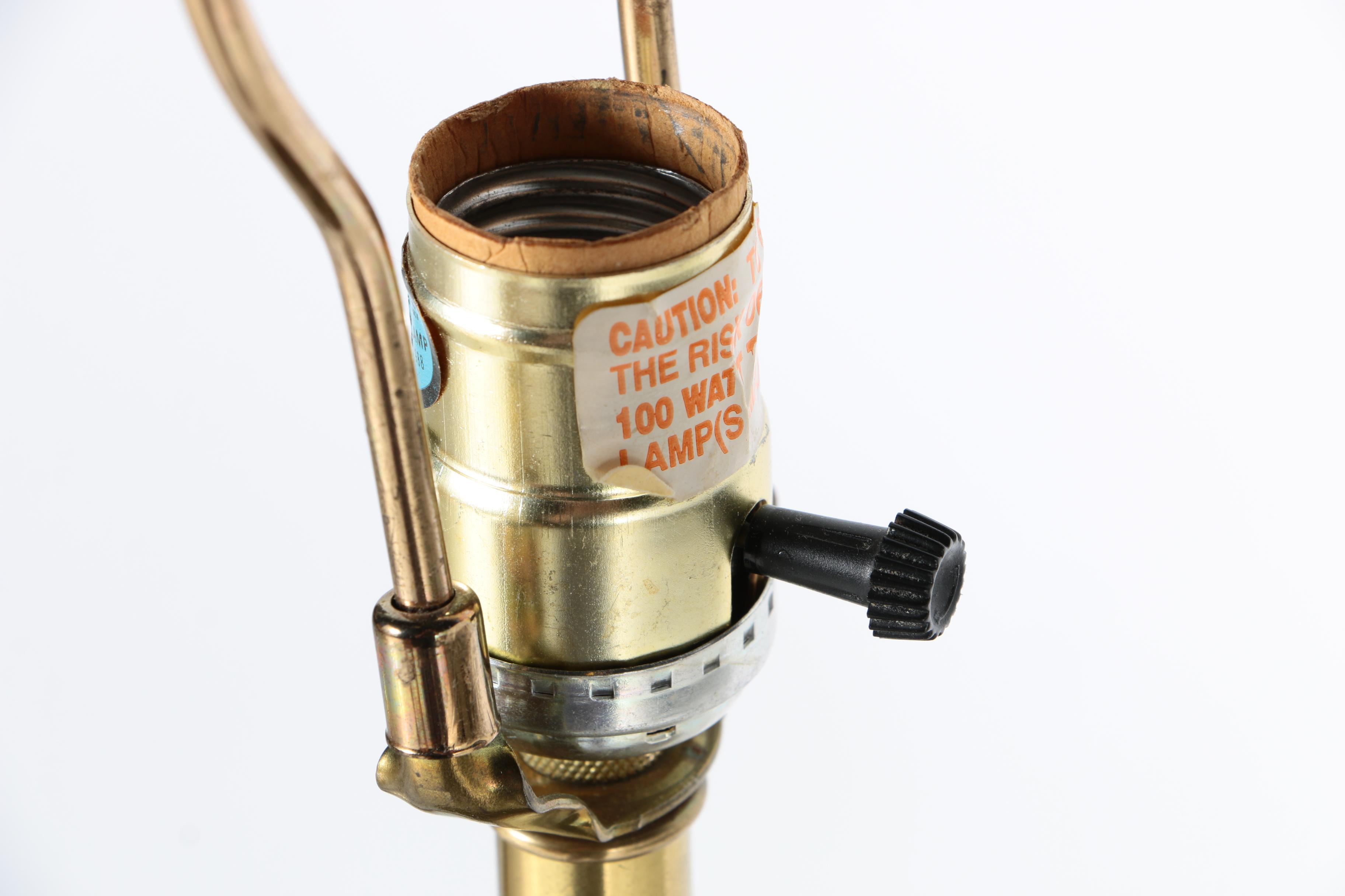 Frederick Cooper Lamp Table with Engraved Brass Top