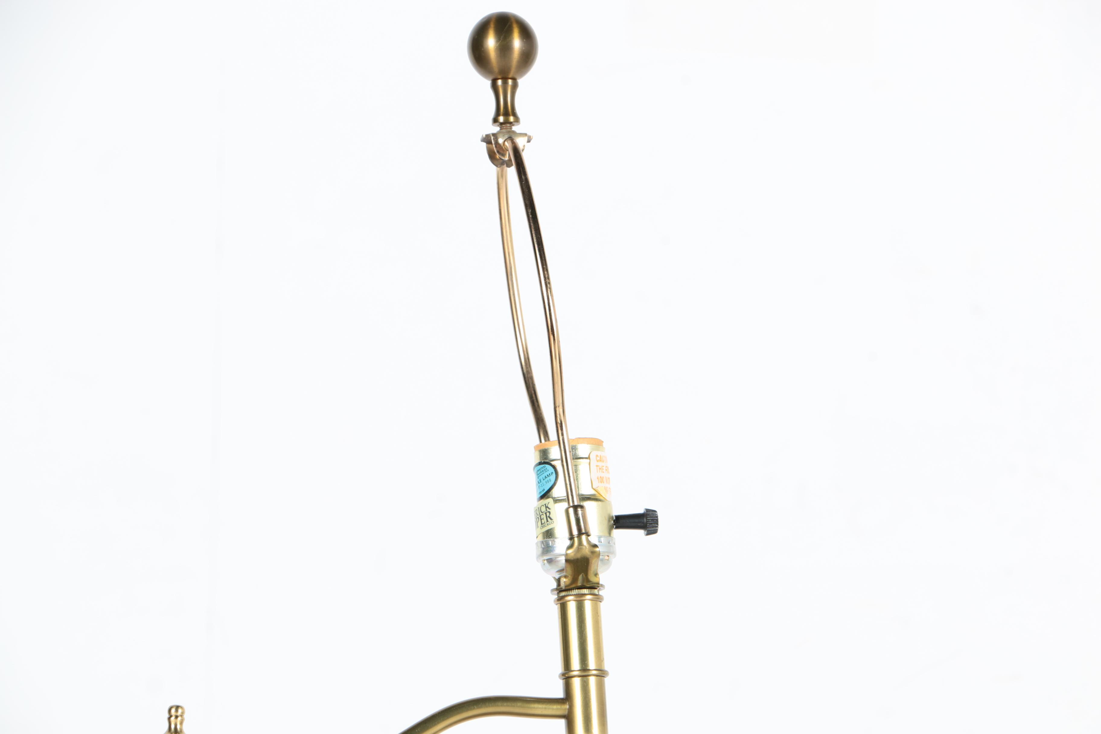 Frederick Cooper Lamp Table with Engraved Brass Top