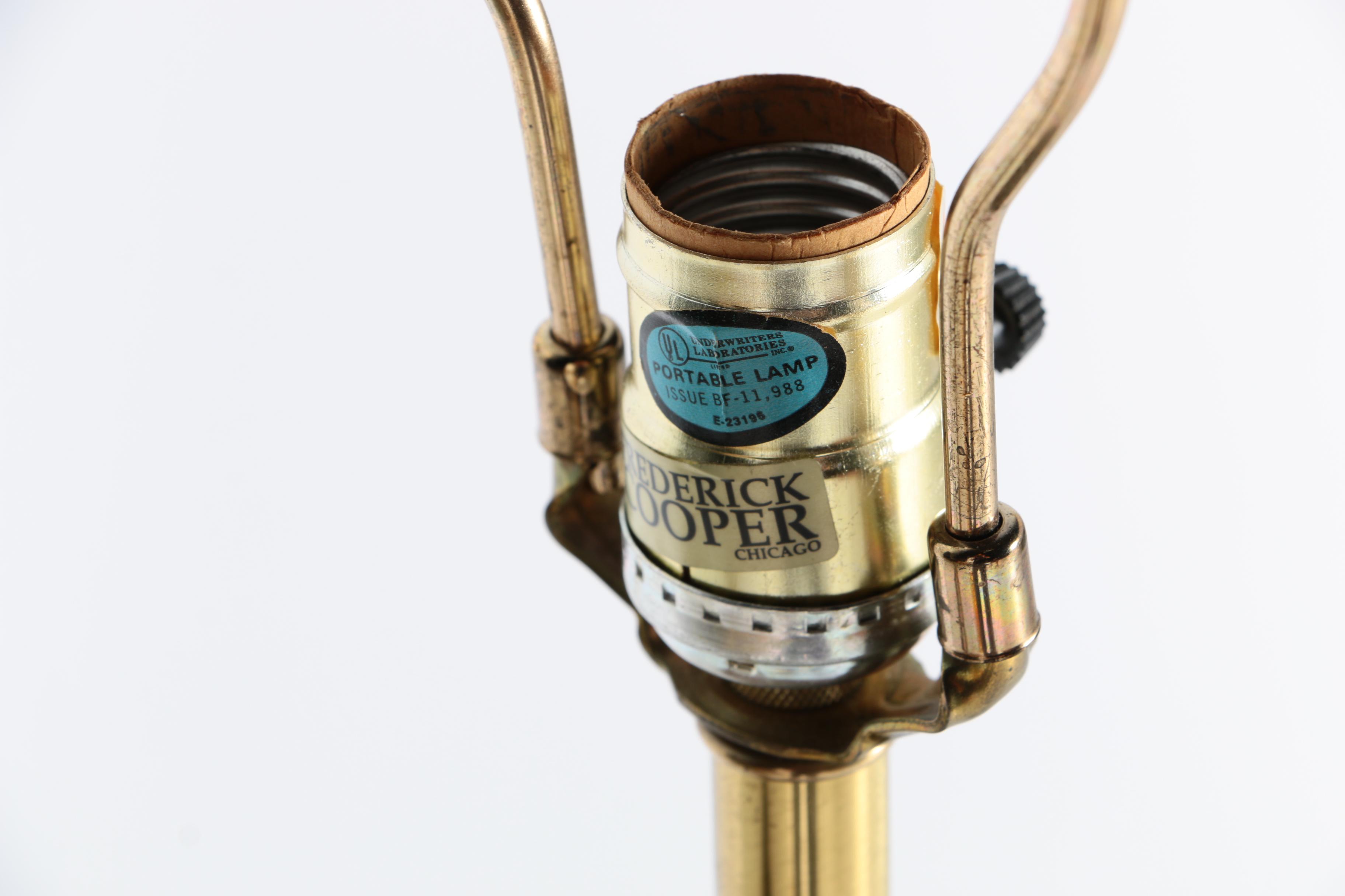 Frederick Cooper Lamp Table with Engraved Brass Top