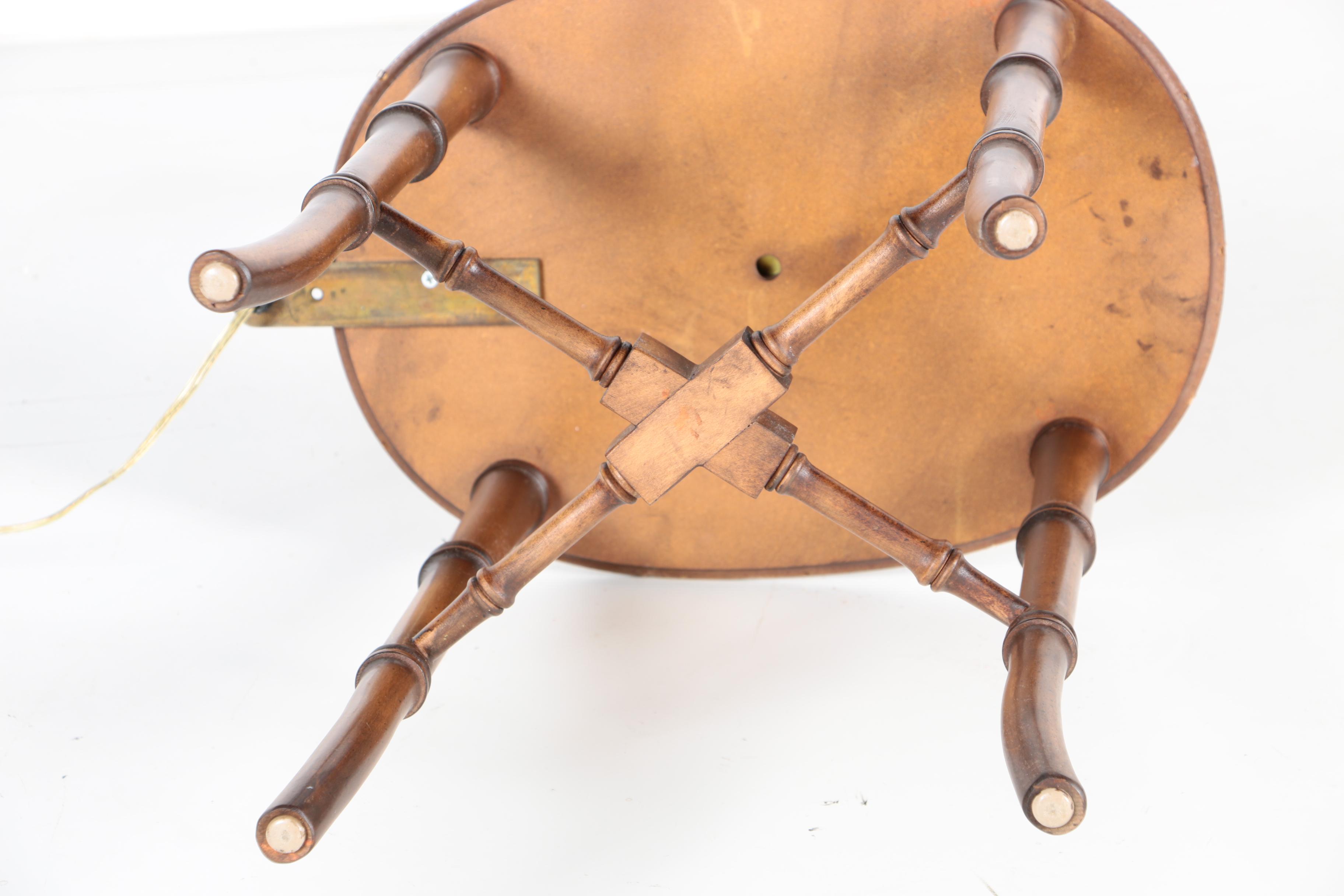 Frederick Cooper Lamp Table with Engraved Brass Top