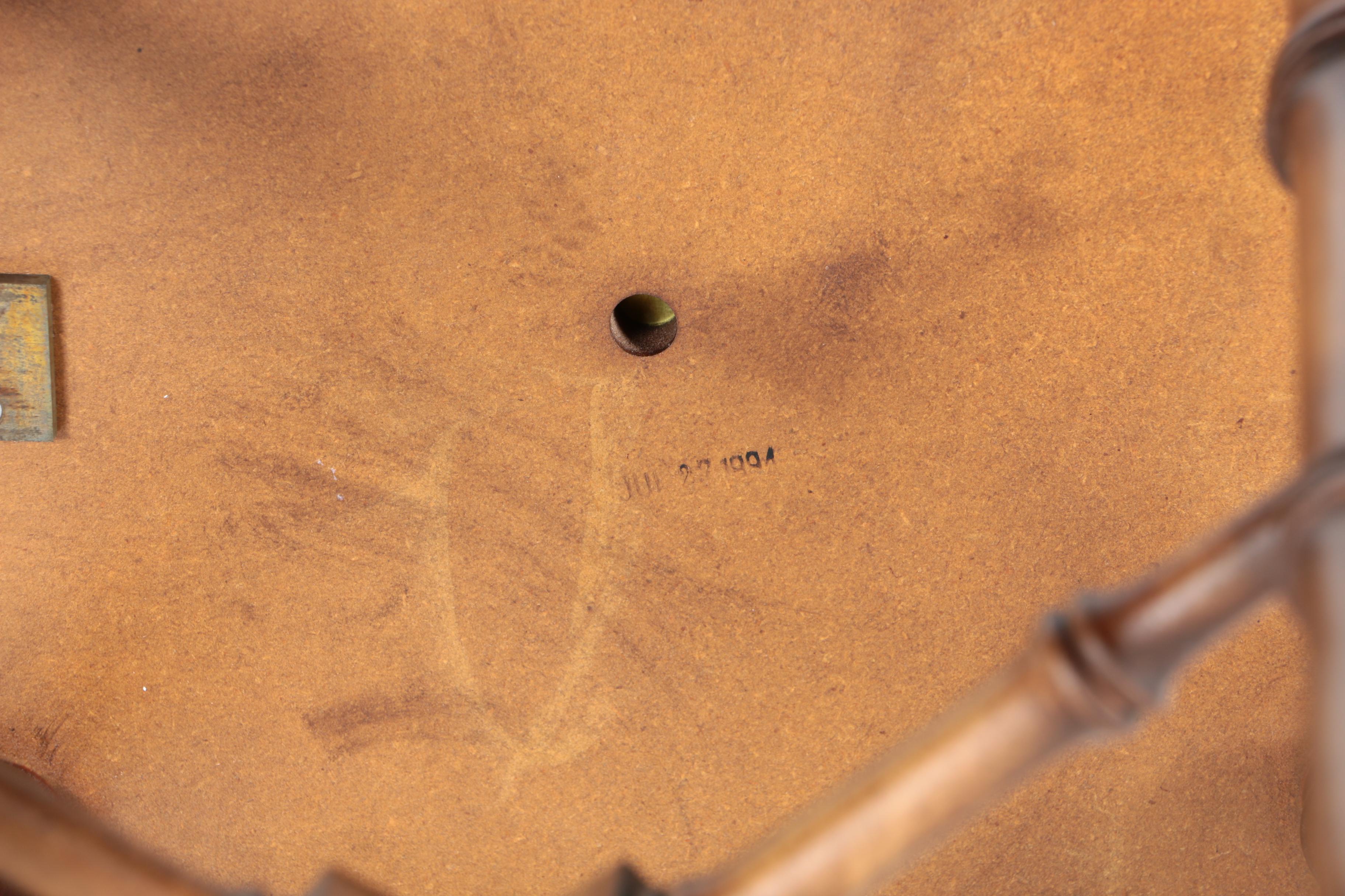 Frederick Cooper Lamp Table with Engraved Brass Top