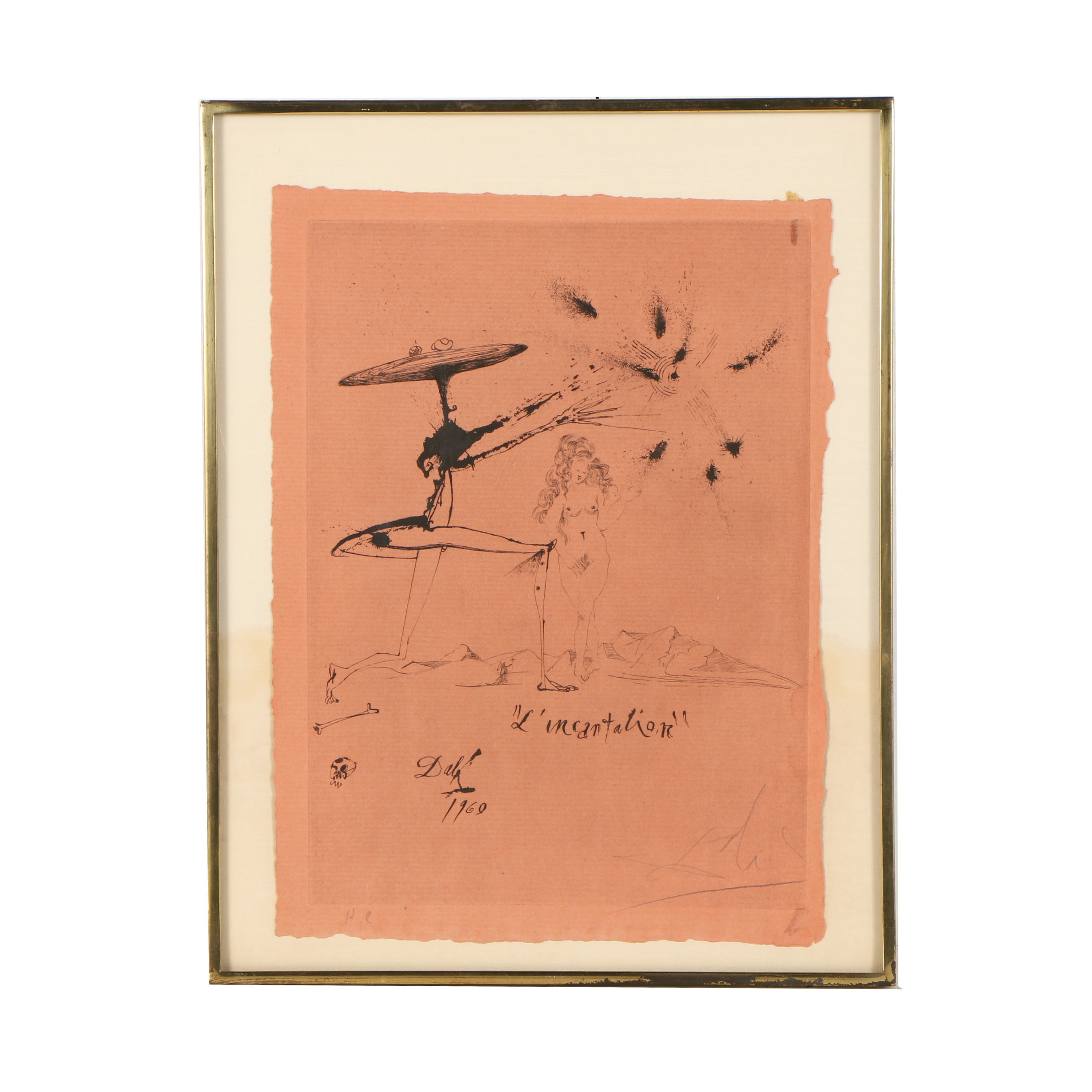 Salvador Dali Etching "L'Incantacion" From "Les Rois Mages"