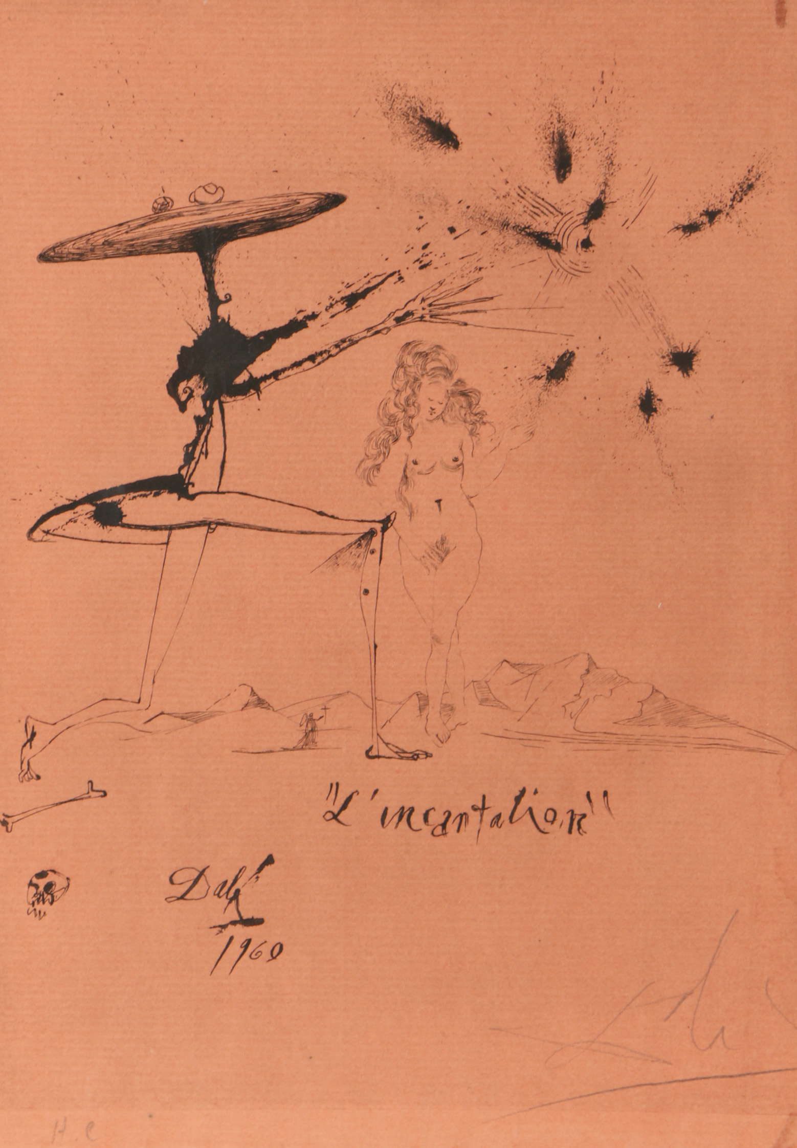 Salvador Dali Etching "L'Incantacion" From "Les Rois Mages"