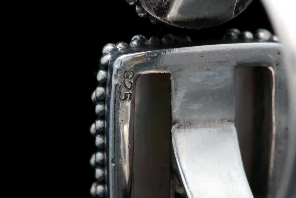 Sterling Silver, Mabé Pearl and Pink Tourmaline Ring