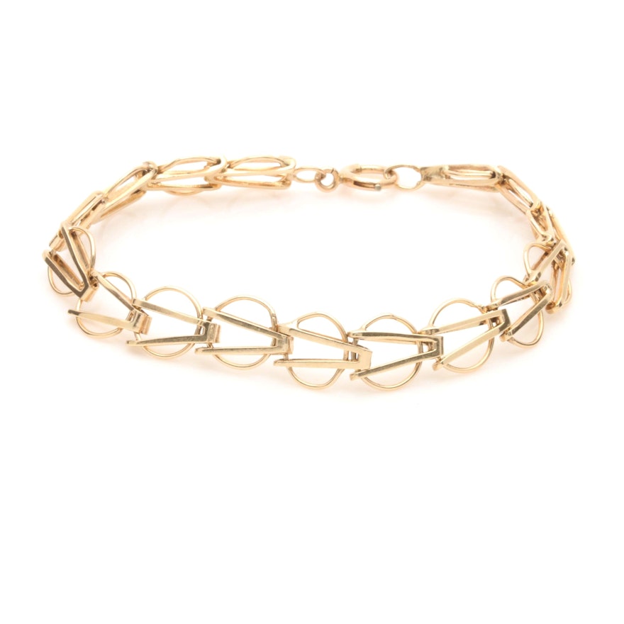 14K Yellow Gold Fancy Link Bracelet