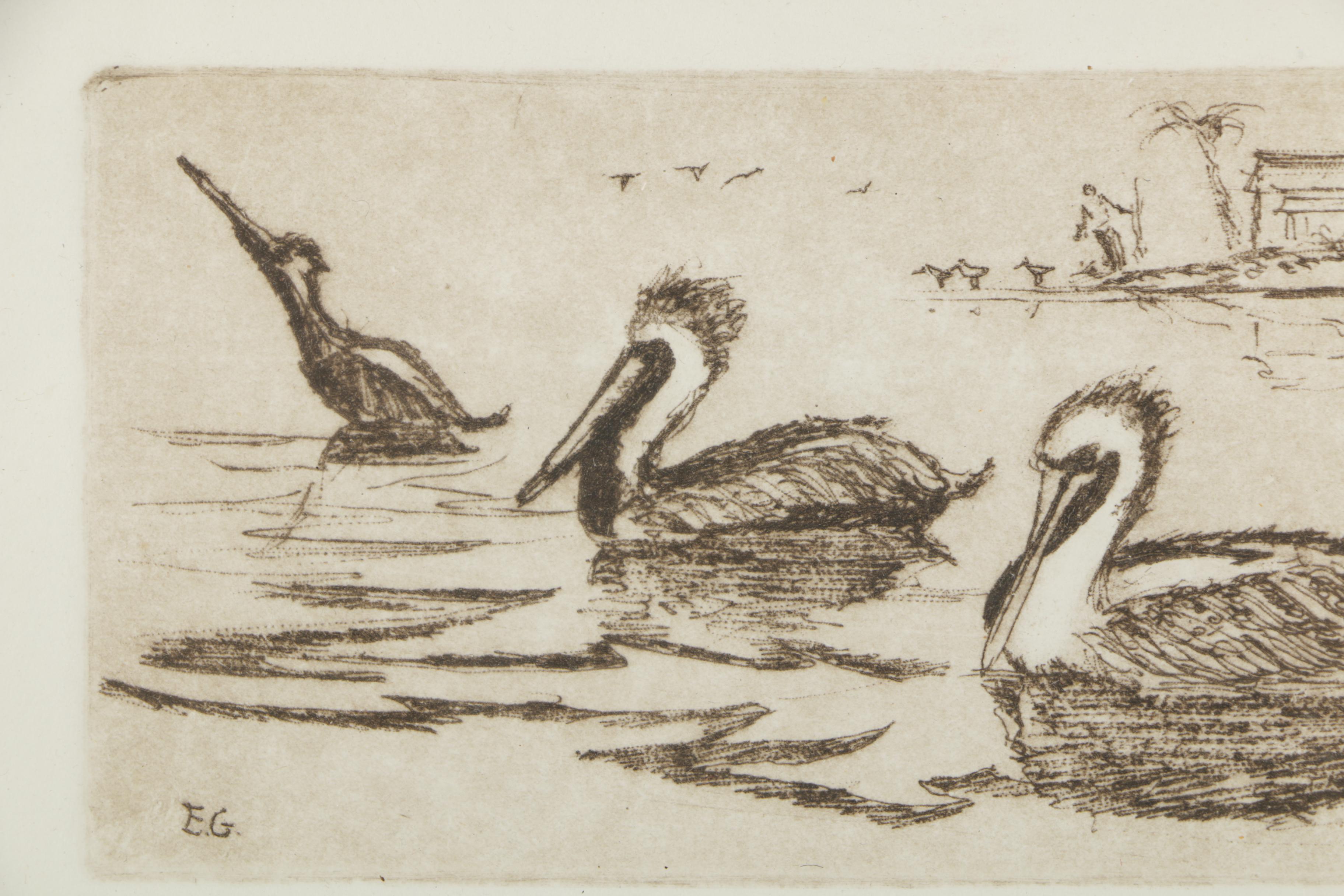 1979 Ed Gifford Etching "Pelican Inlet"