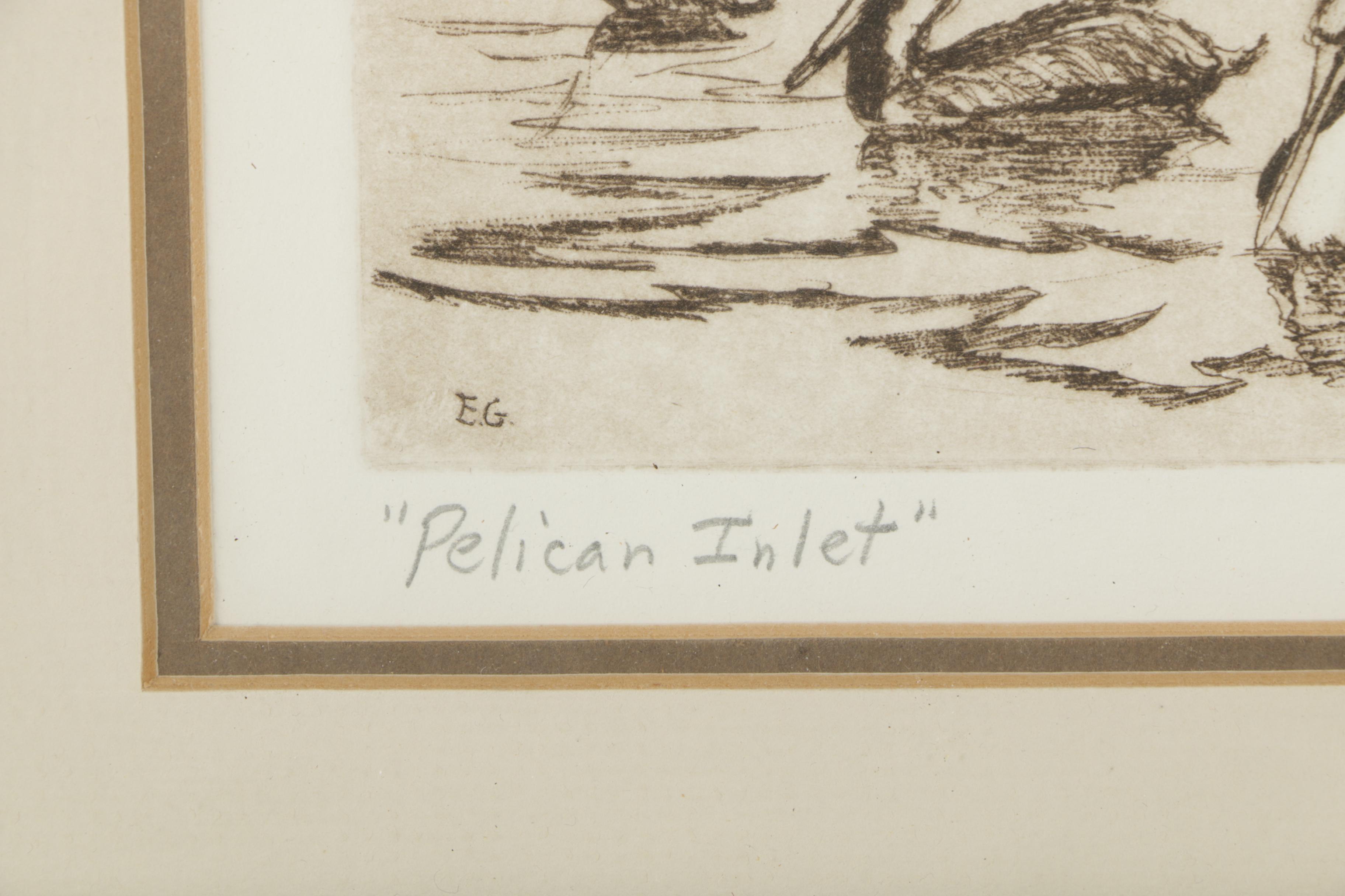 1979 Ed Gifford Etching "Pelican Inlet"