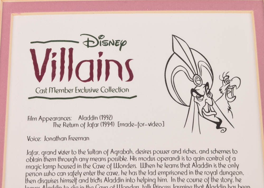 Matted Cast Member Exclusive Disney Villain Jafar Prints