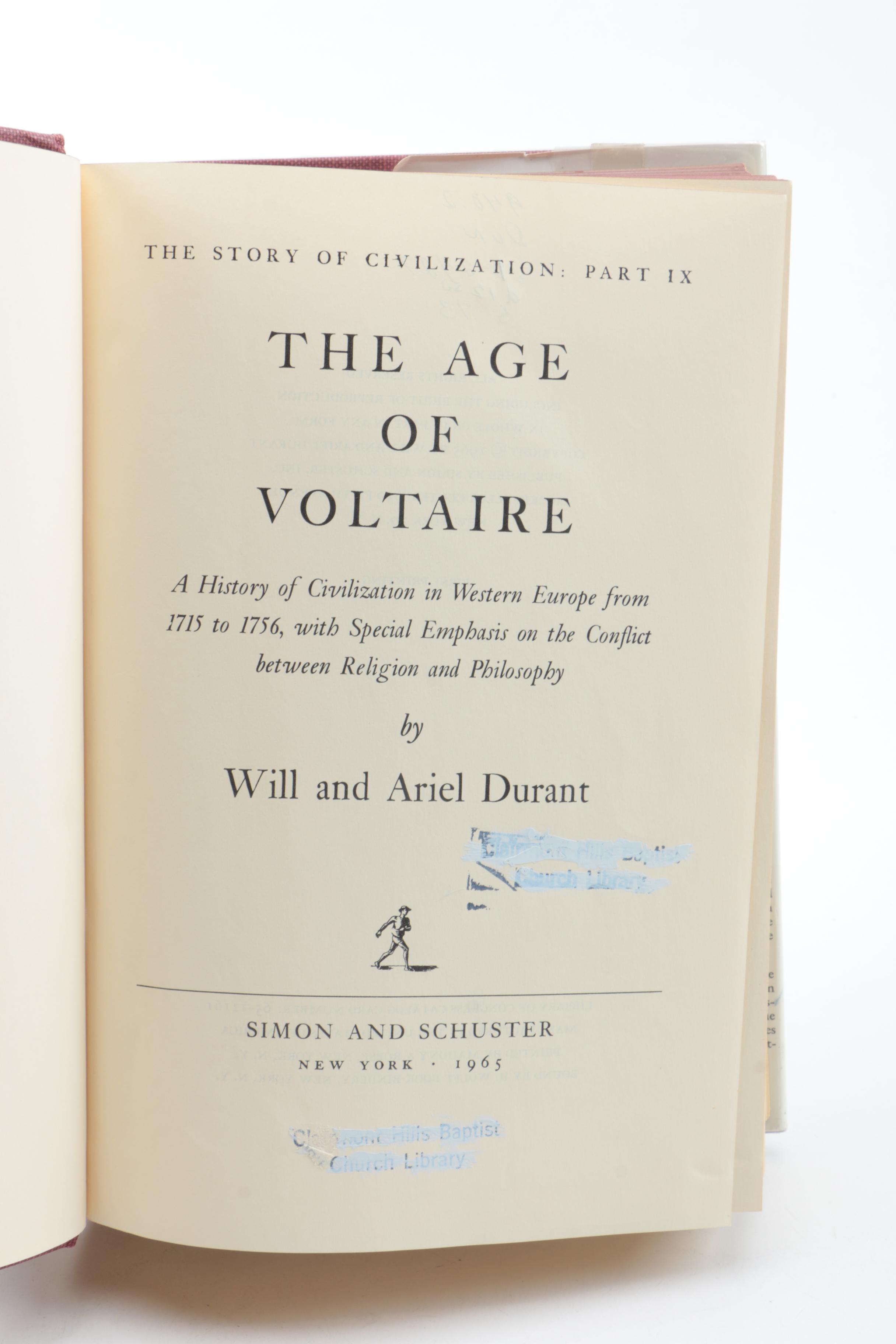 Volumes from "Story and Civilization" by Will and Ariel Durant and More