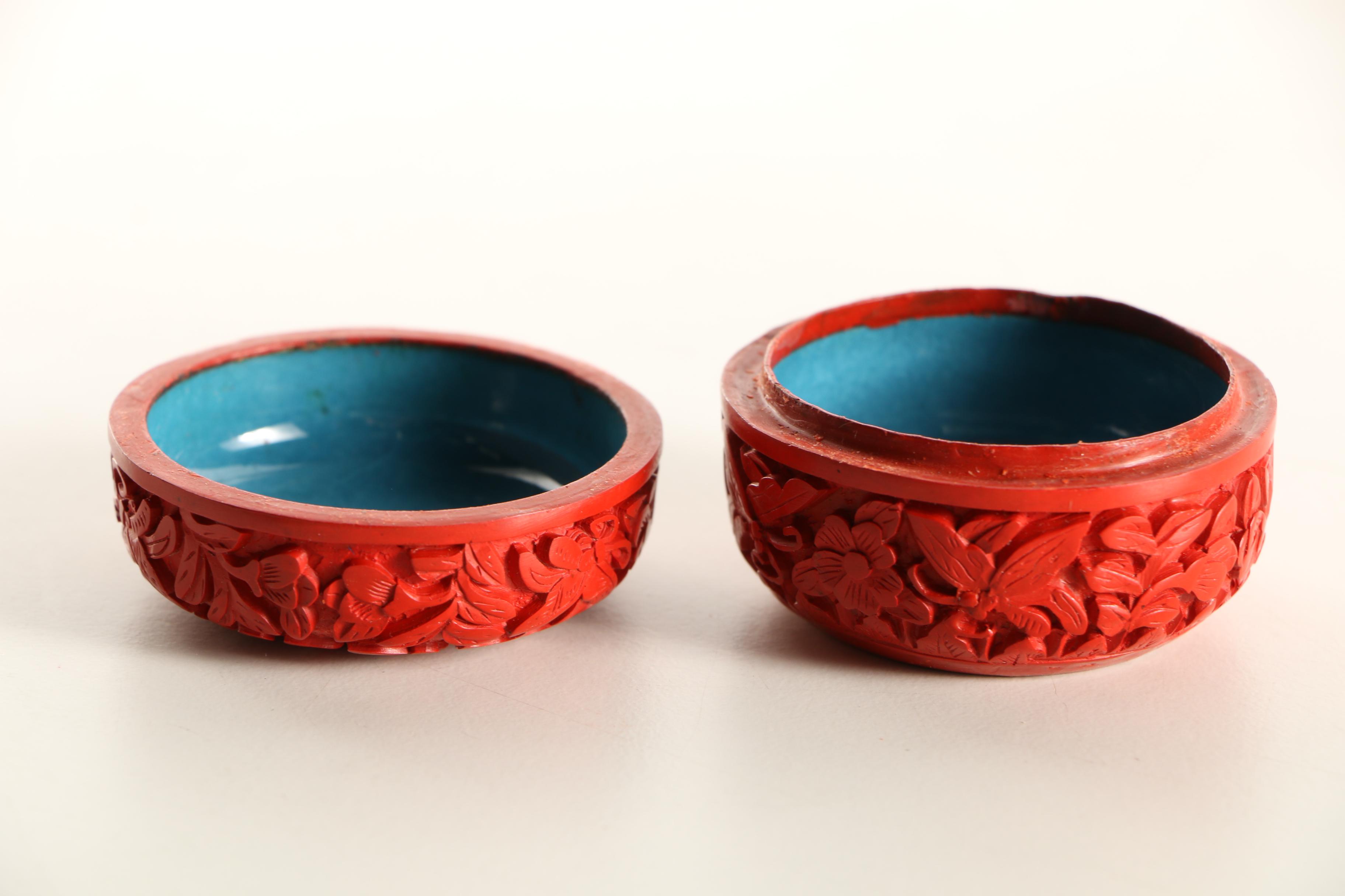 Chinese Vase, Cinnabar-Style Trinket Box and Accordion Book