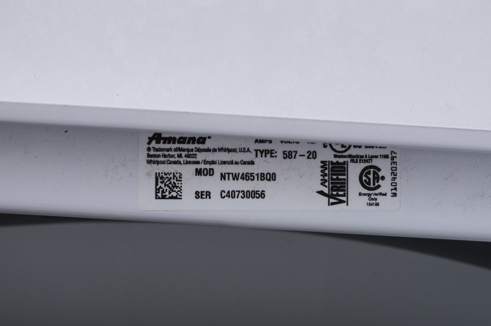 Amana Top Load Washer in Cream