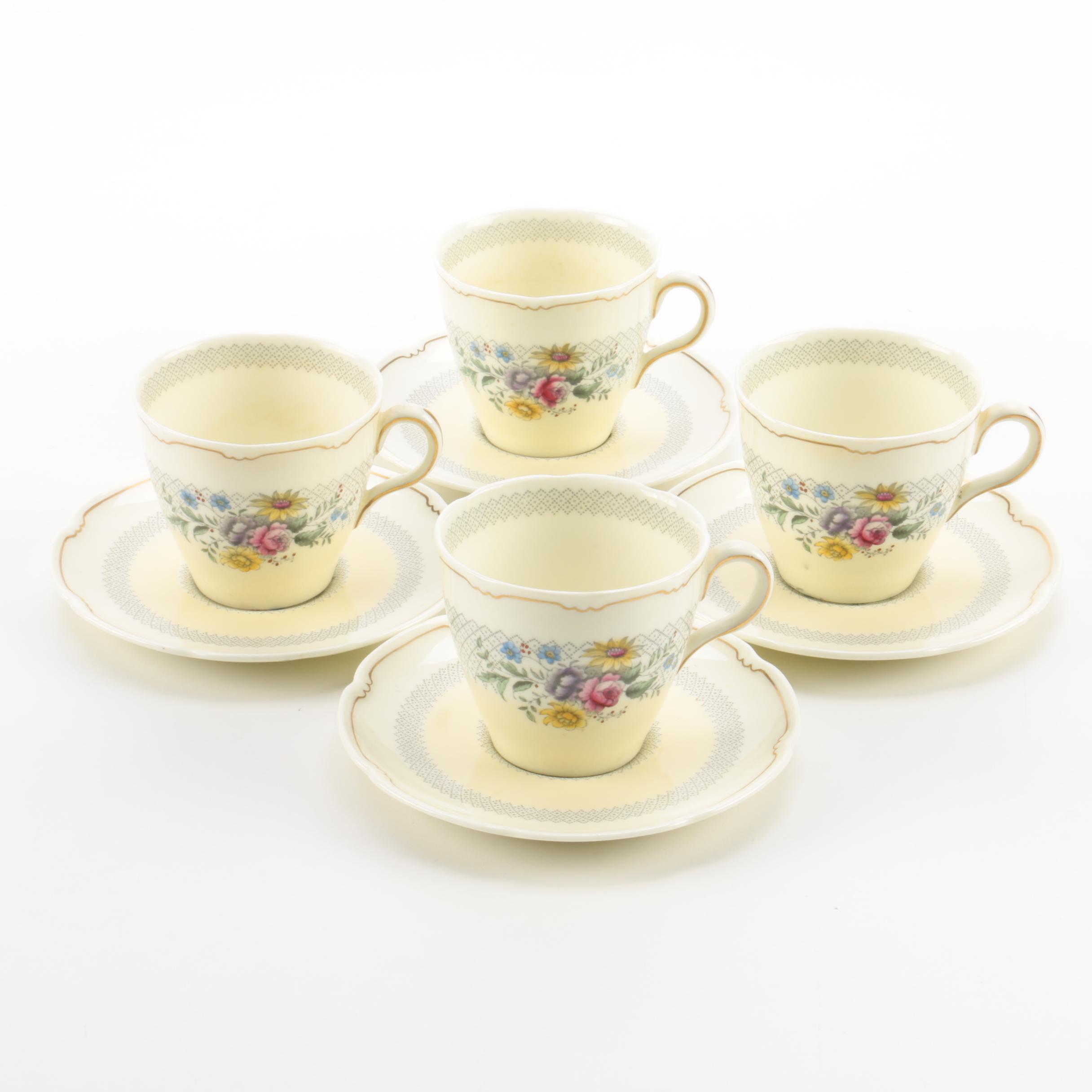 Vintage Royal Doulton 'Burnham' Demitasse Cups and Saucers