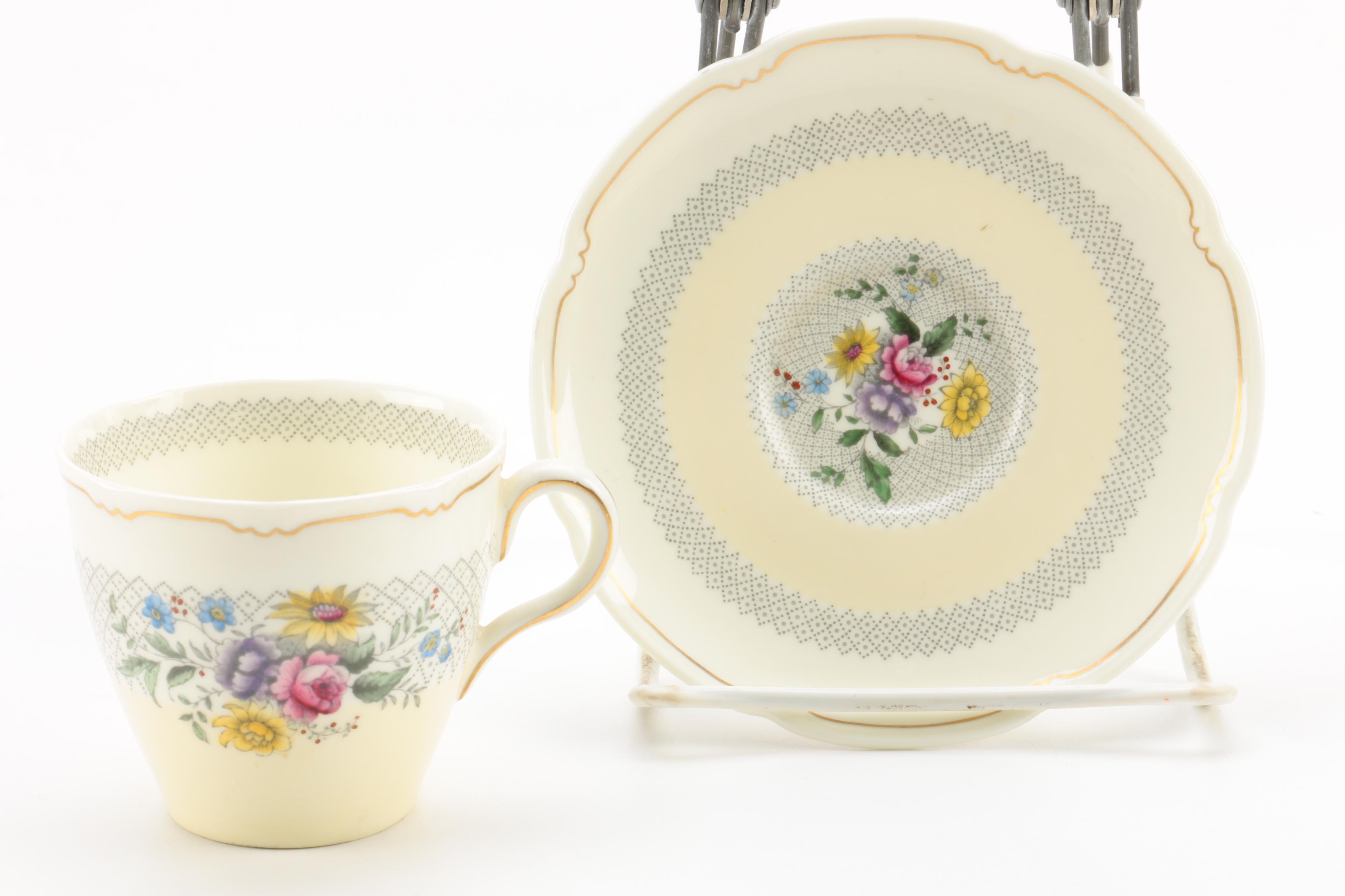 Vintage Royal Doulton 'Burnham' Demitasse Cups and Saucers