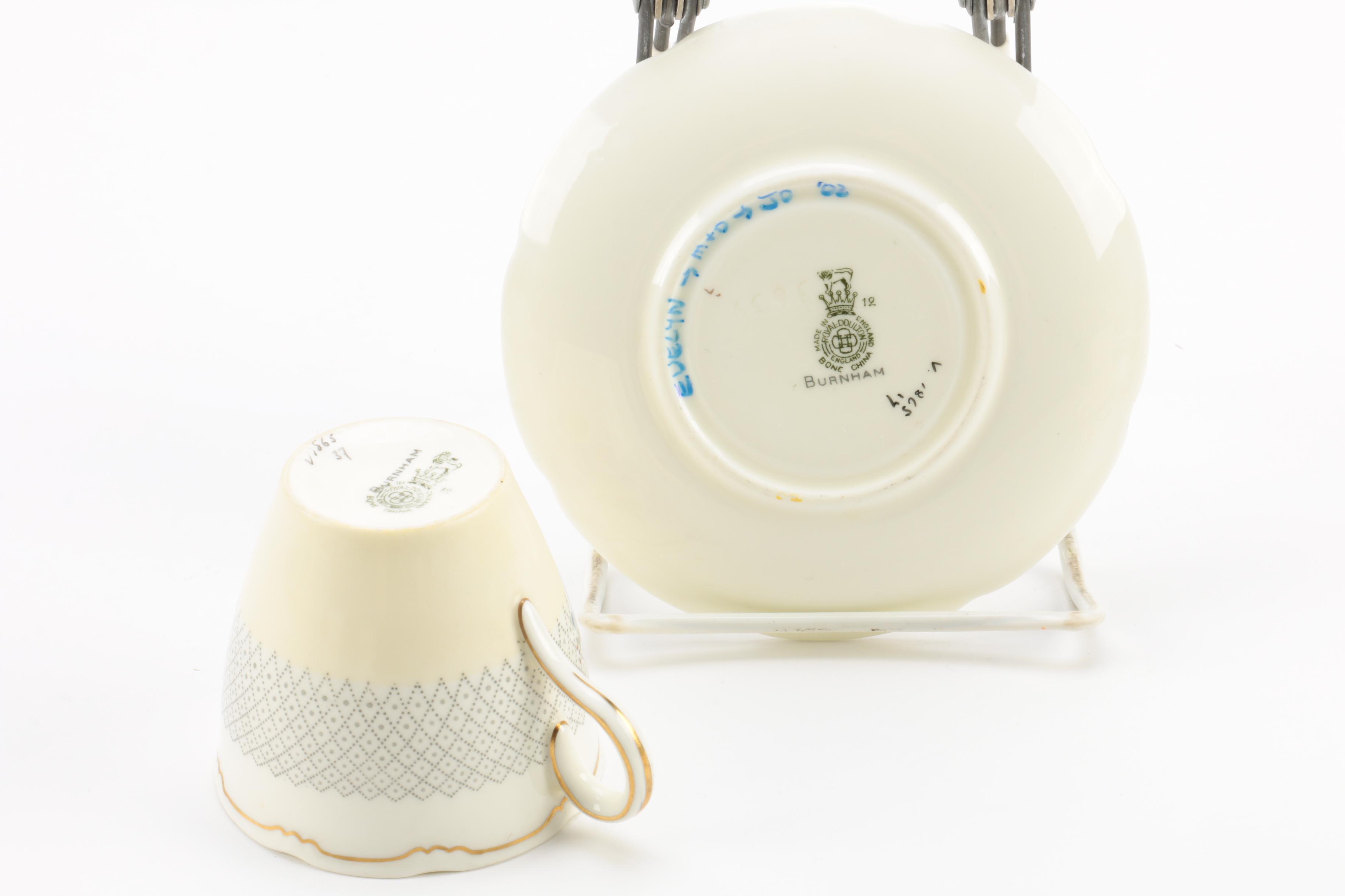 Vintage Royal Doulton 'Burnham' Demitasse Cups and Saucers