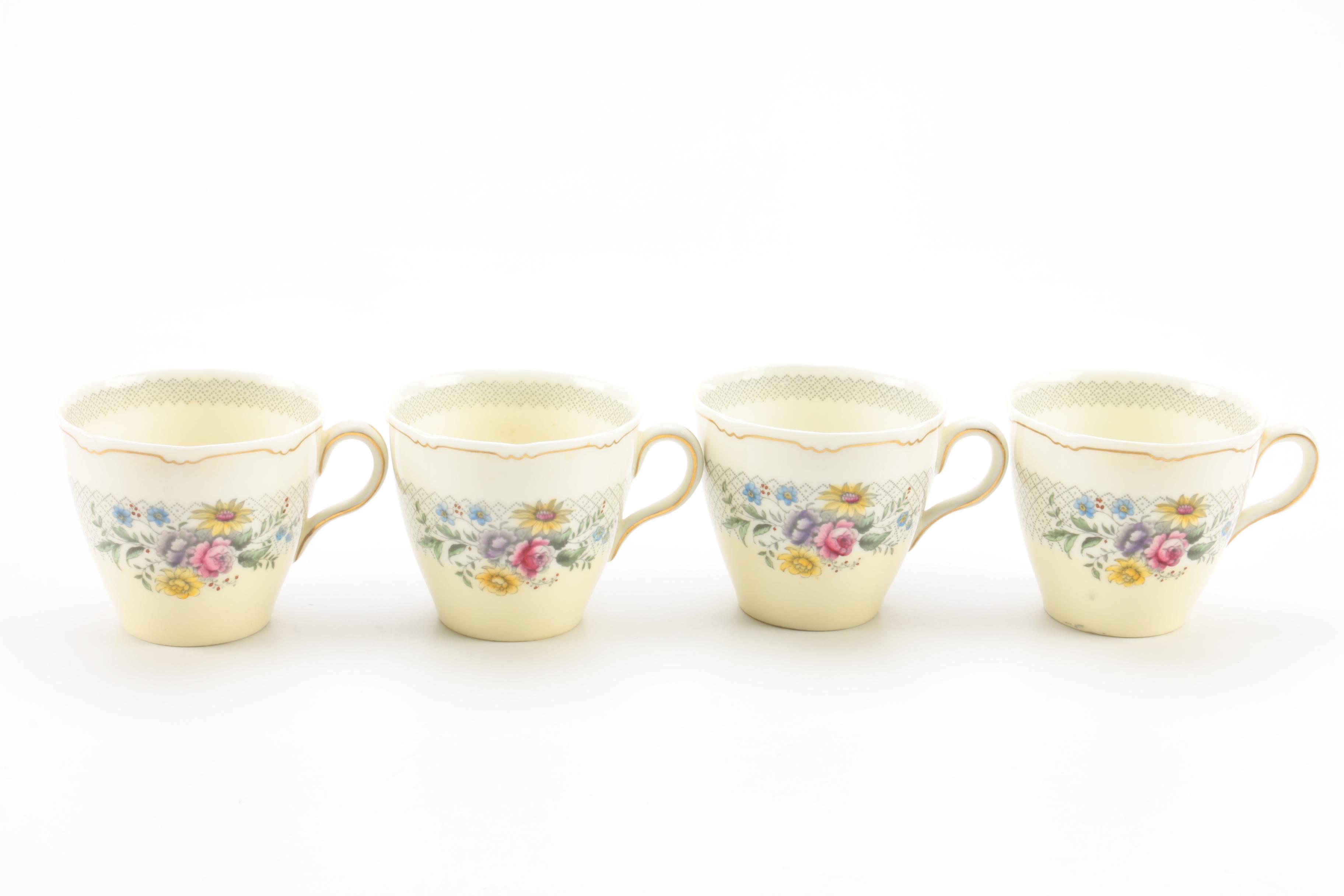 Vintage Royal Doulton 'Burnham' Demitasse Cups and Saucers