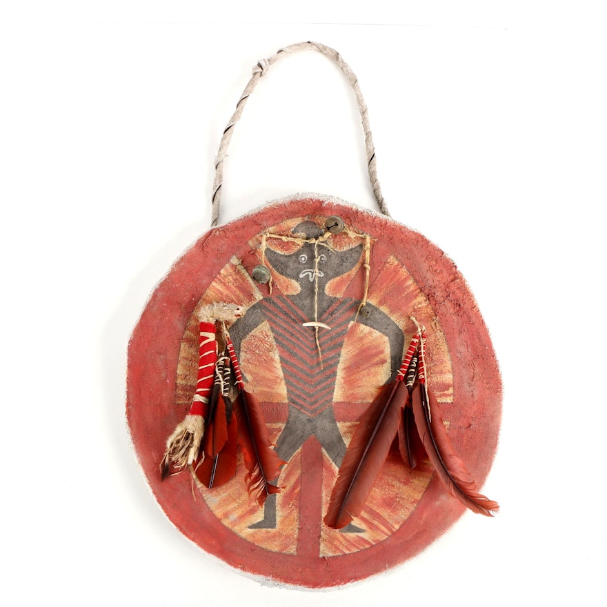 Native American Inspired Leather Shield "Rotten Belly Society"