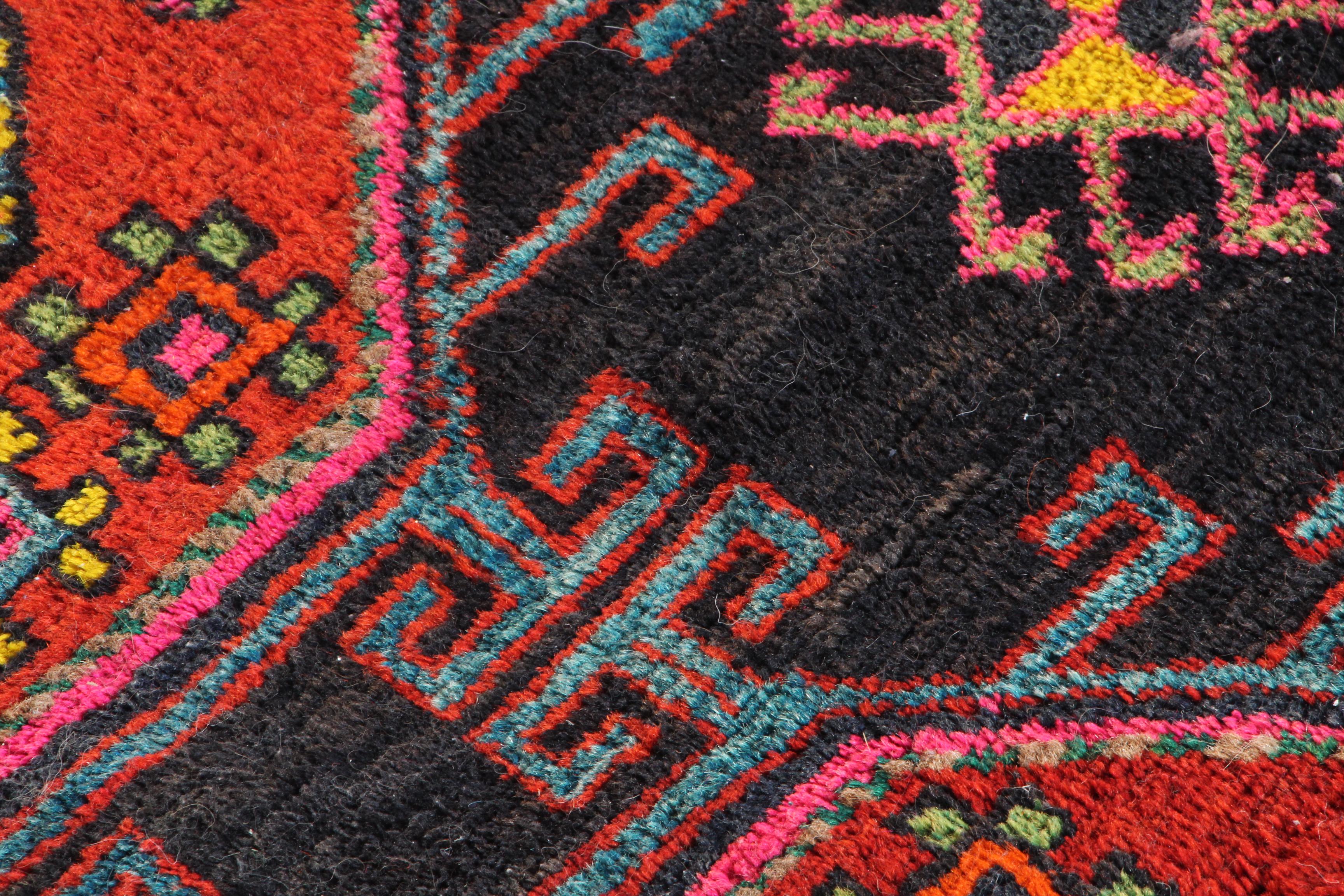 Hand-Knotted Caucasian Kazak Wool Long Rug