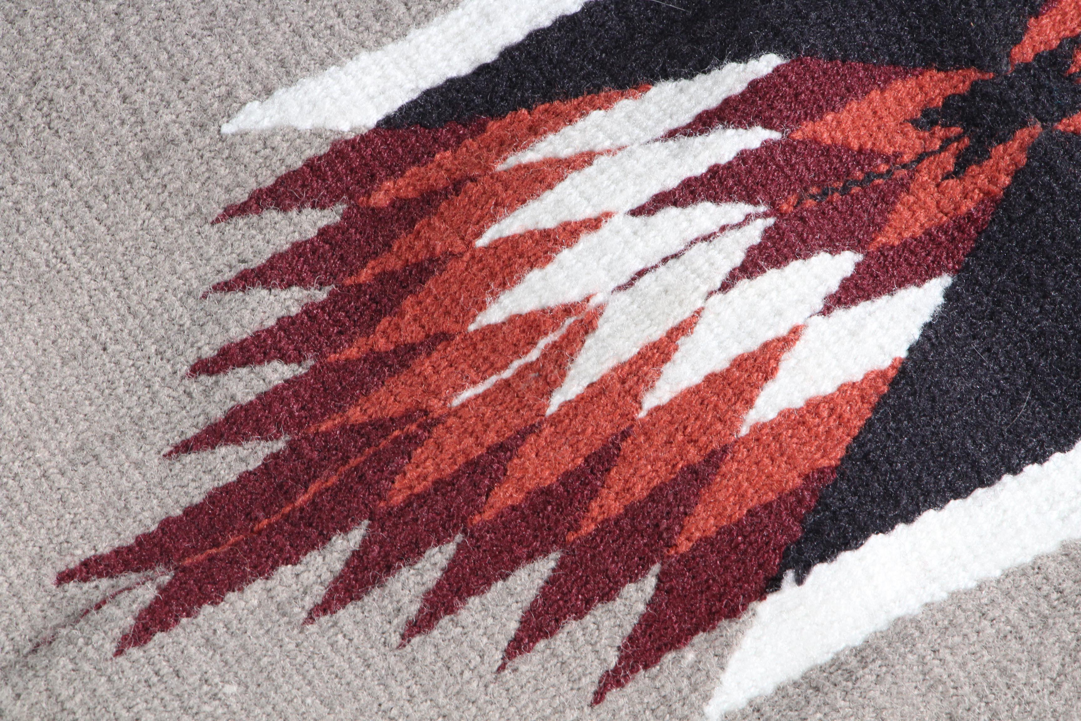 Handwoven Mexican-Style Wool Accent Rug