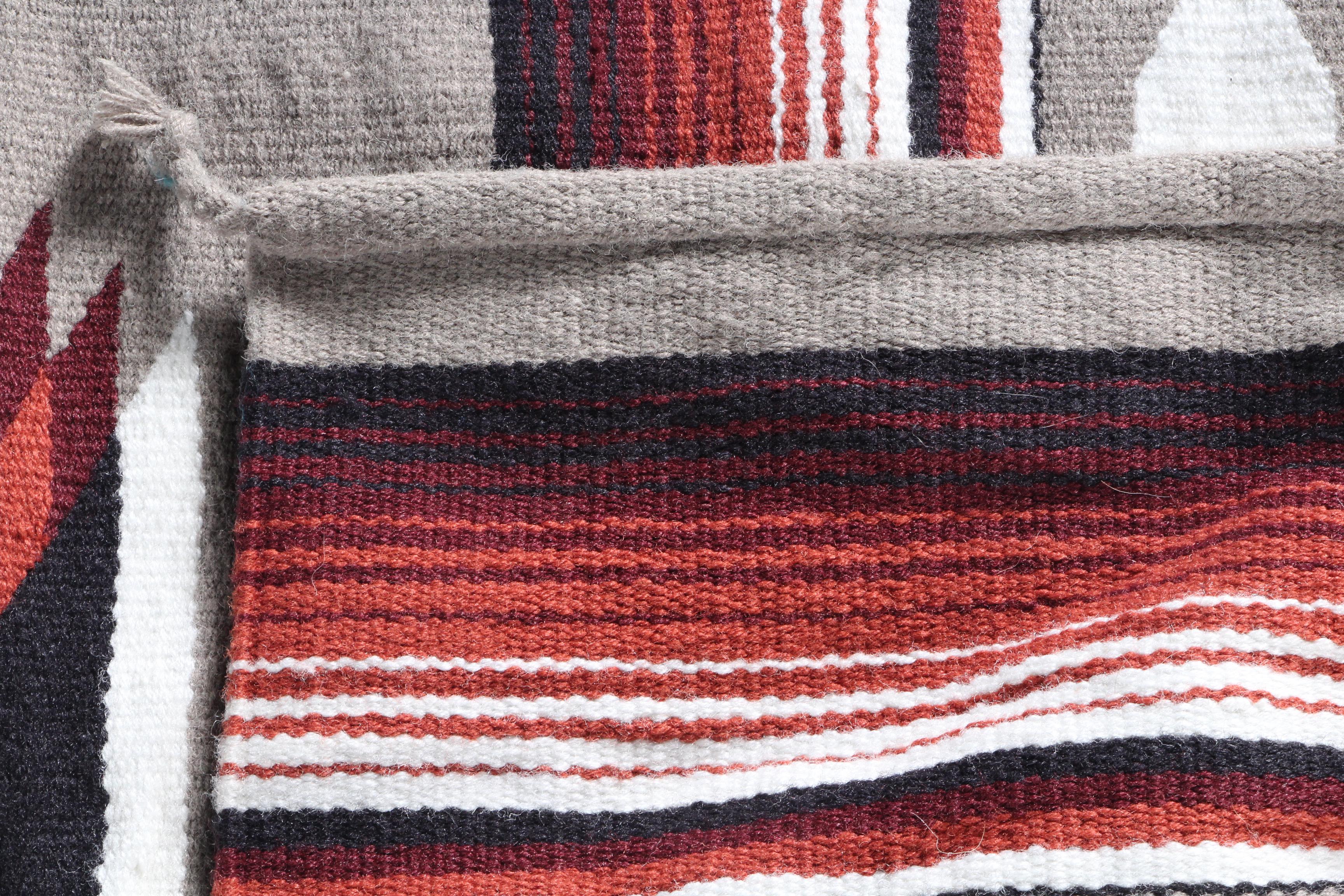 Handwoven Mexican-Style Wool Accent Rug