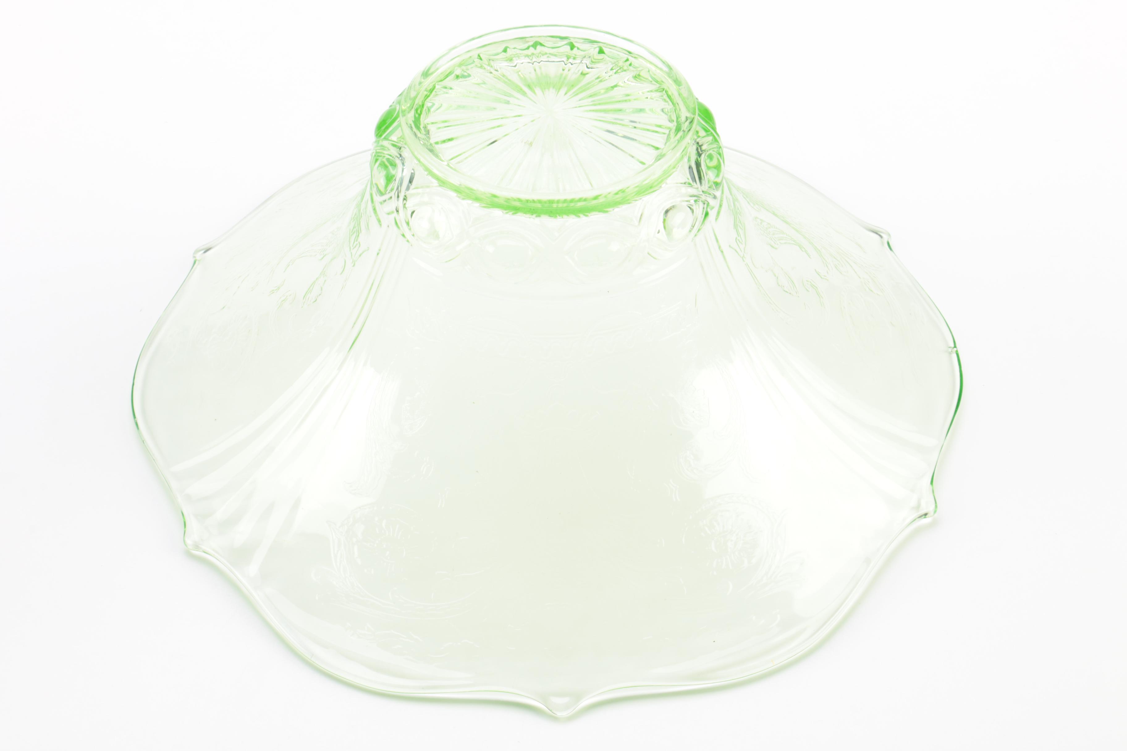 Vaseline Glass Tableware and Green Glass Goblets