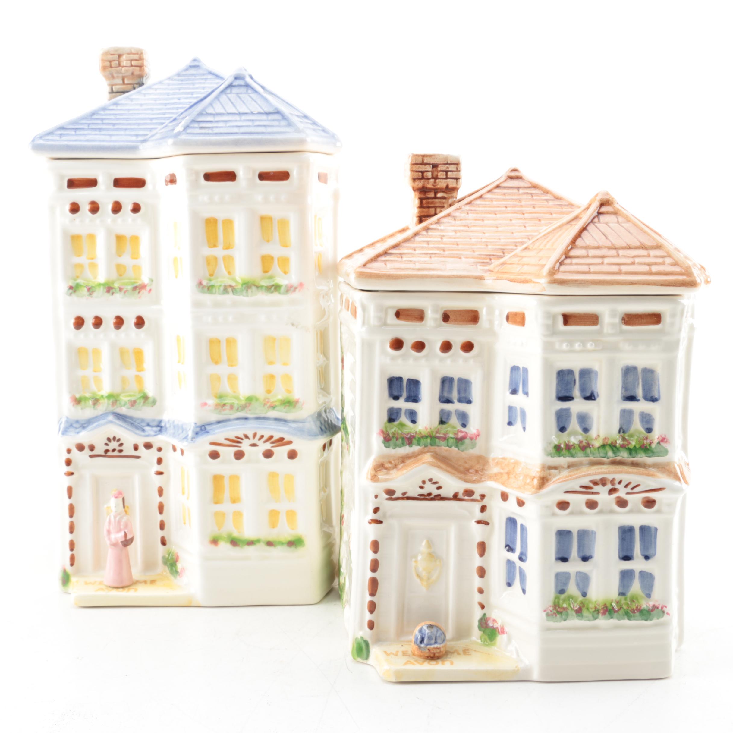 Avon "Townhouse Canister Collection" Cookie Jar and Canister 1980s