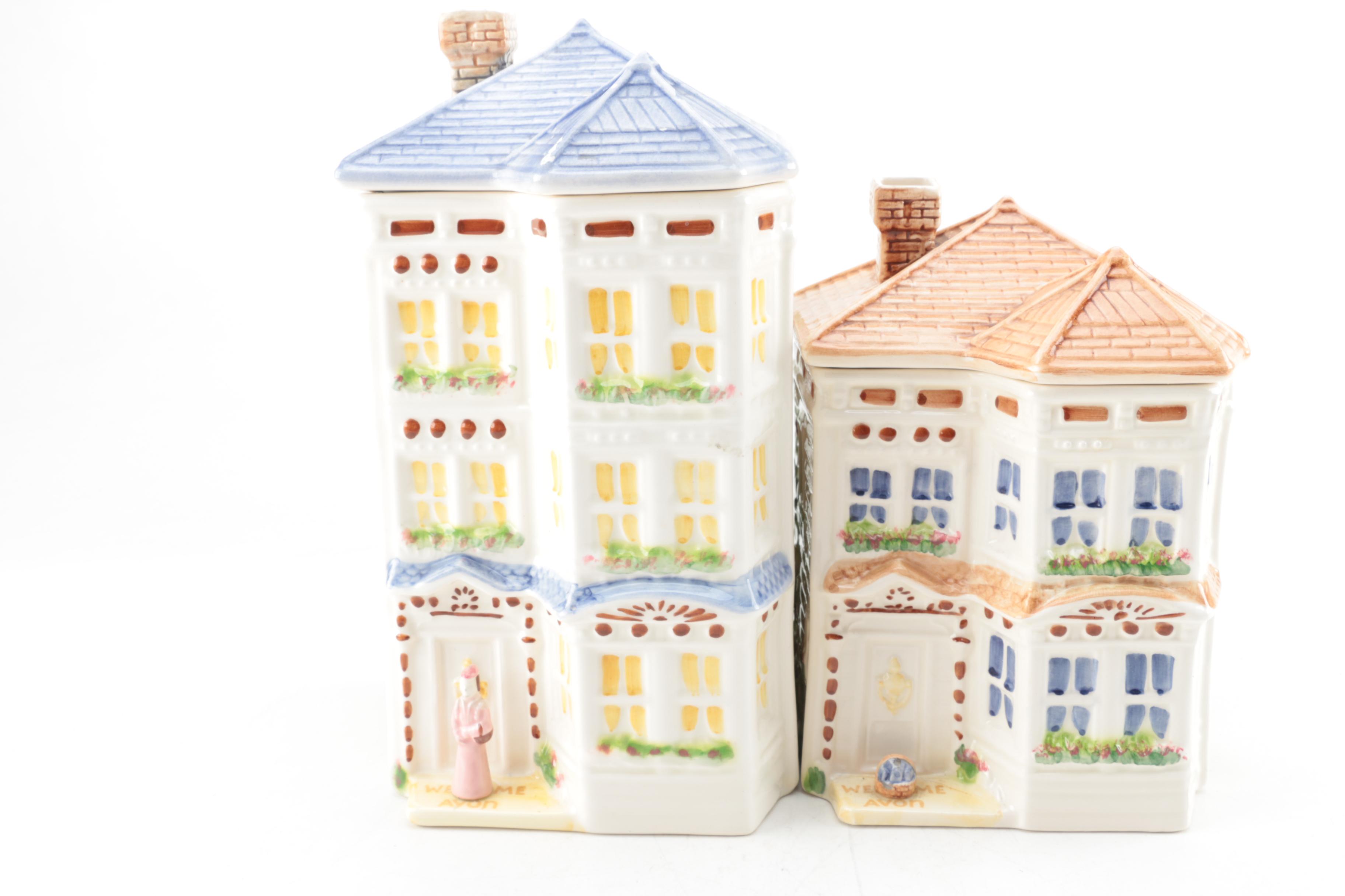 Avon "Townhouse Canister Collection" Cookie Jar and Canister 1980s