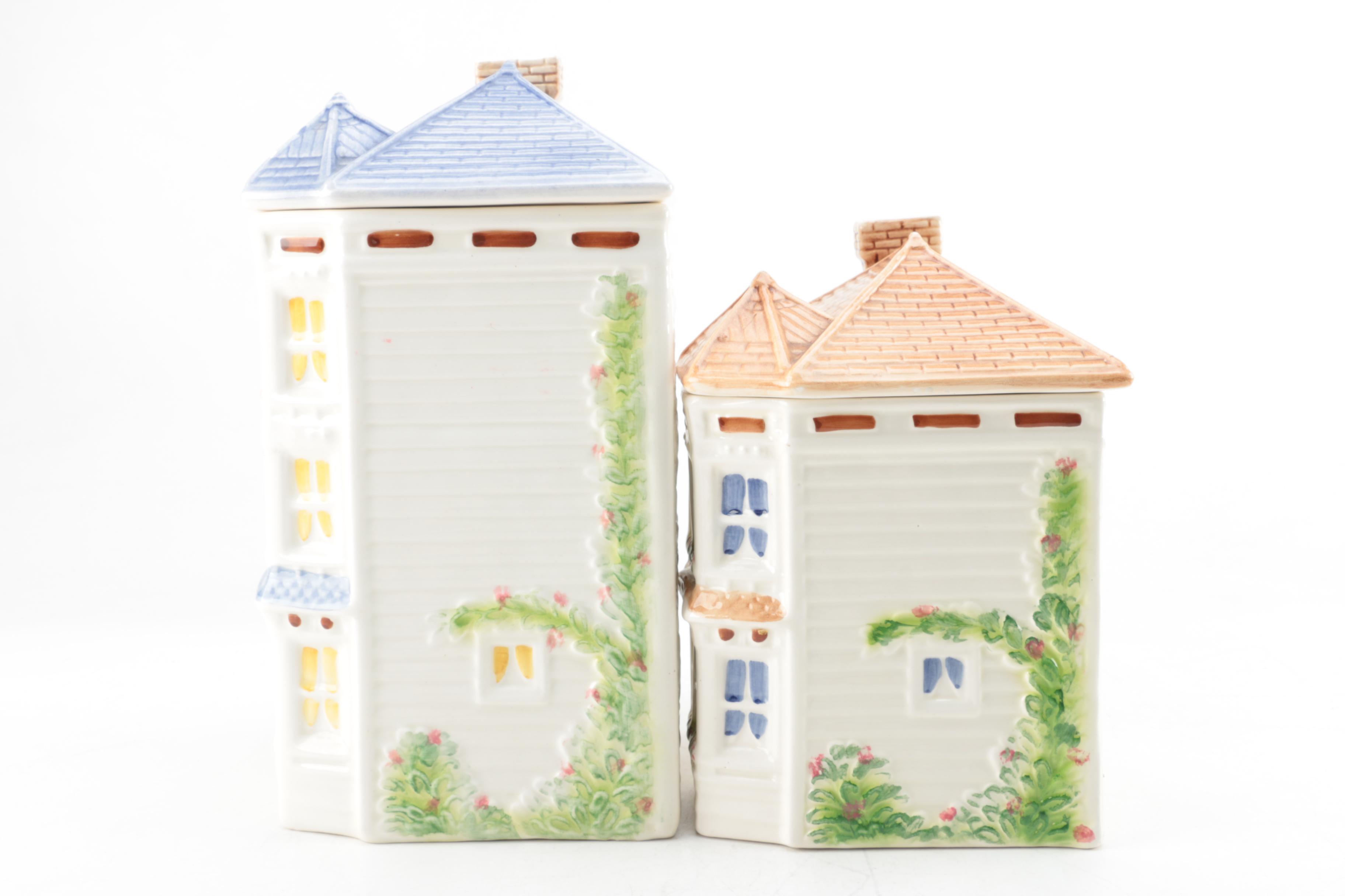 Avon "Townhouse Canister Collection" Cookie Jar and Canister 1980s