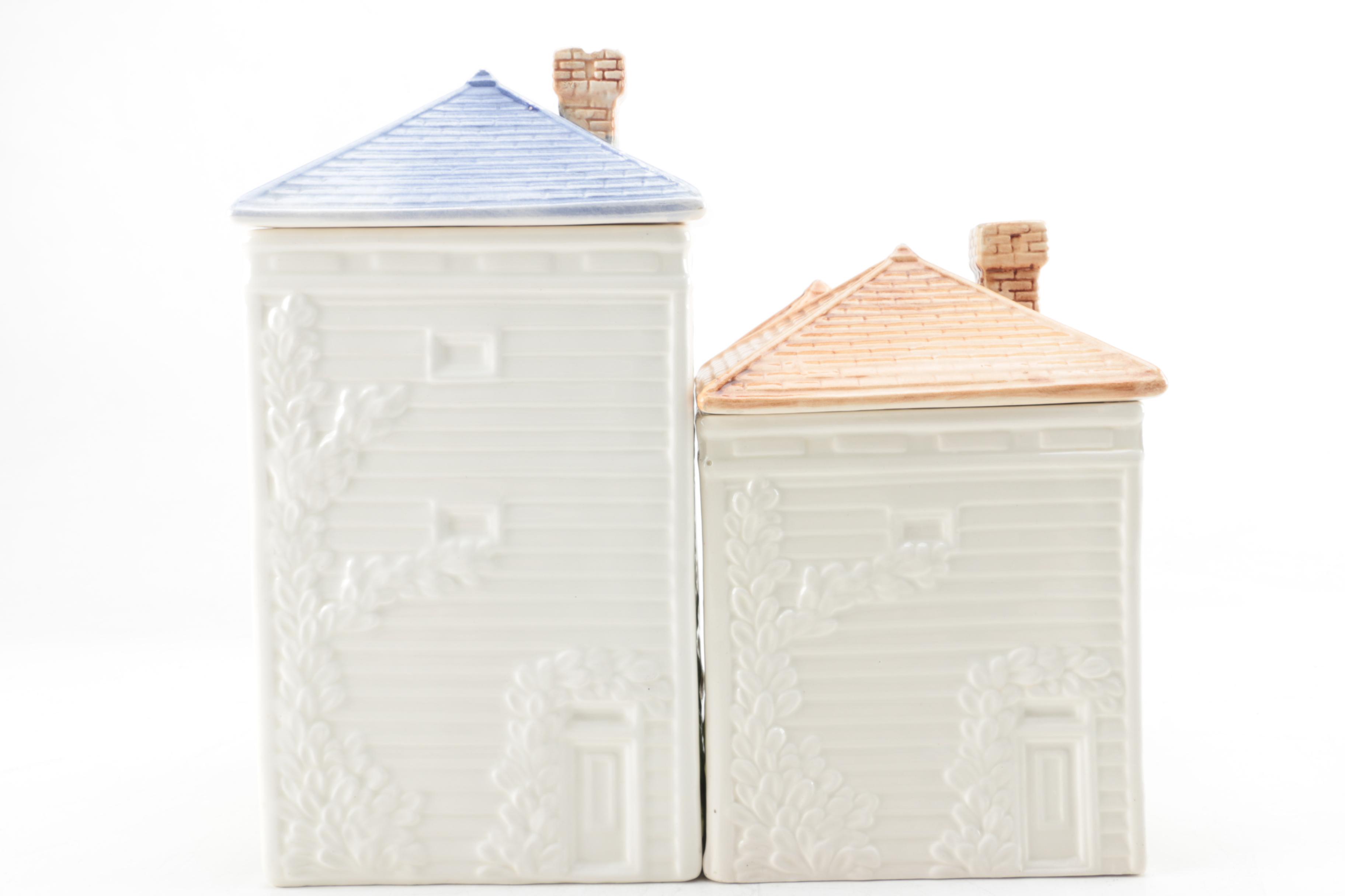 Avon "Townhouse Canister Collection" Cookie Jar and Canister 1980s