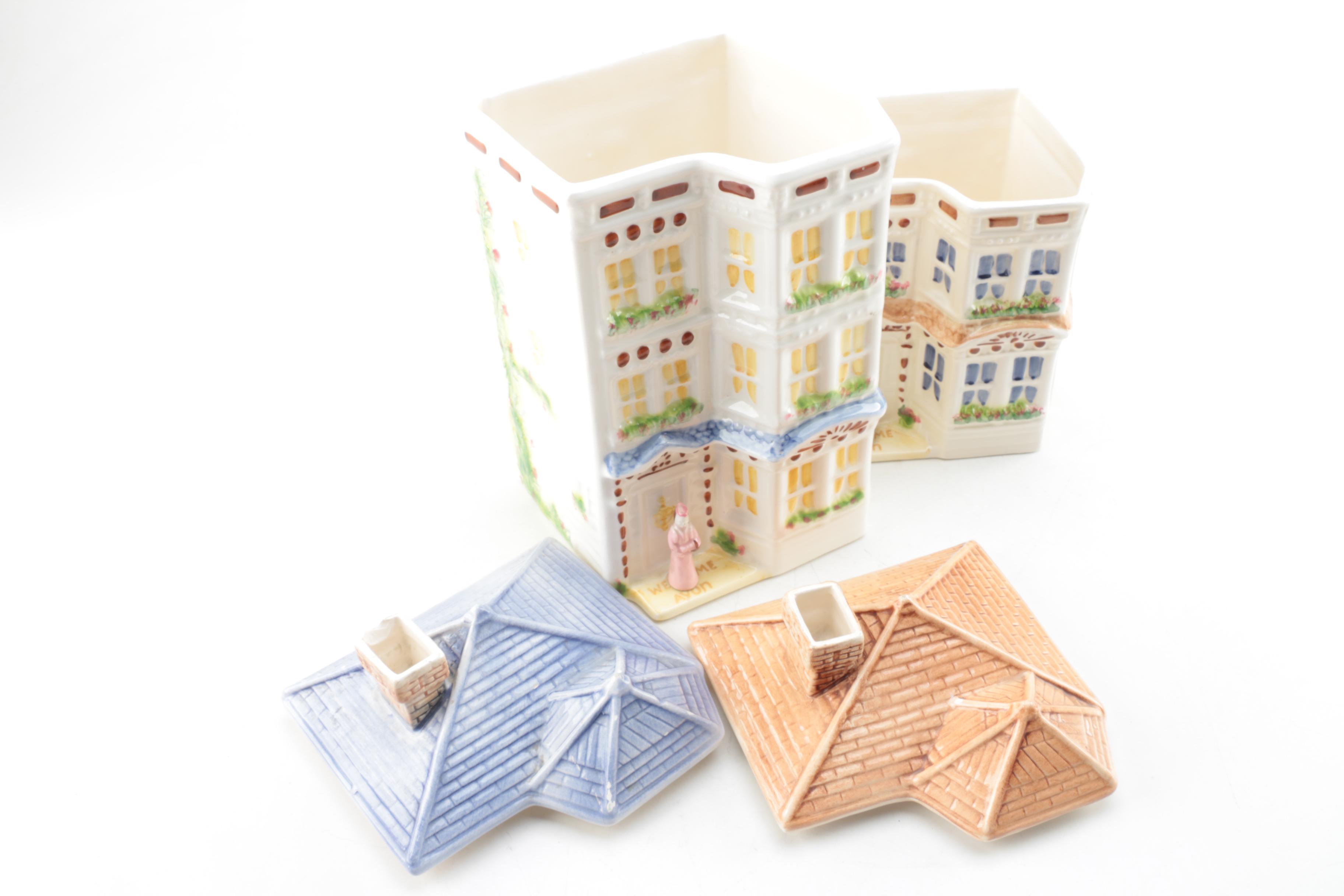 Avon "Townhouse Canister Collection" Cookie Jar and Canister 1980s