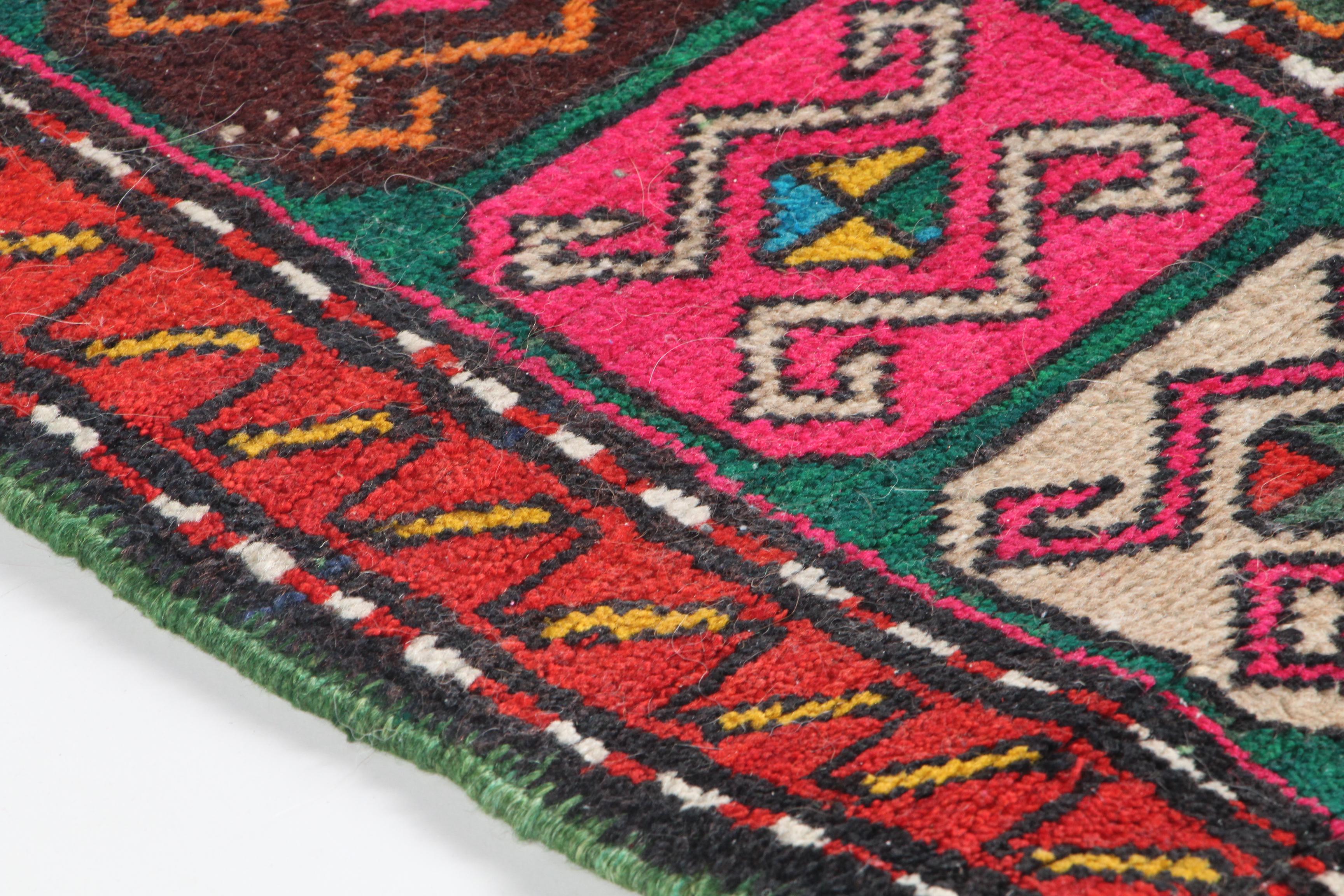 Hand-Knotted Caucasian Karabagh Wool Long Rug