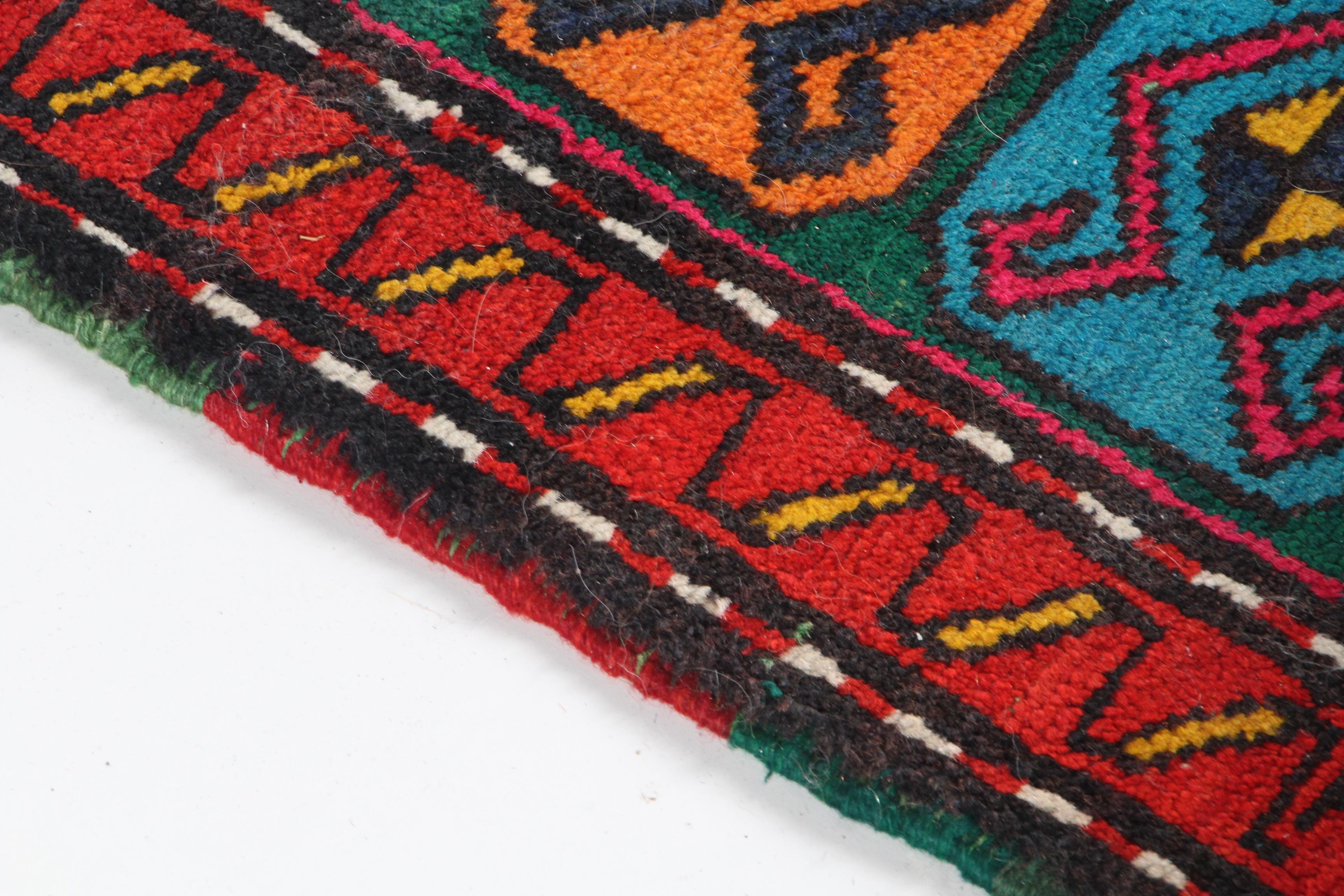 Hand-Knotted Caucasian Karabagh Wool Long Rug