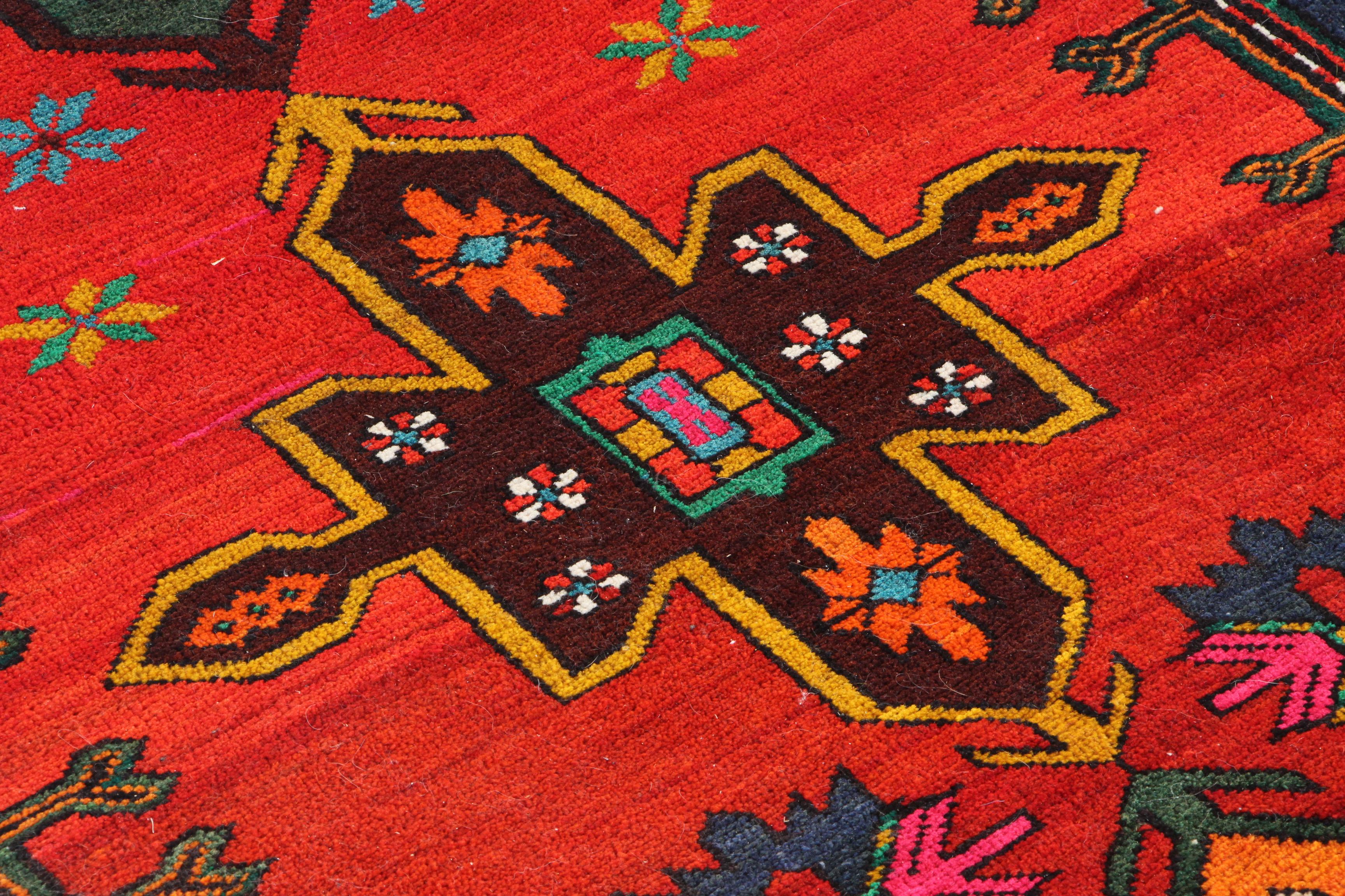 Hand-Knotted Caucasian Karabagh Wool Long Rug