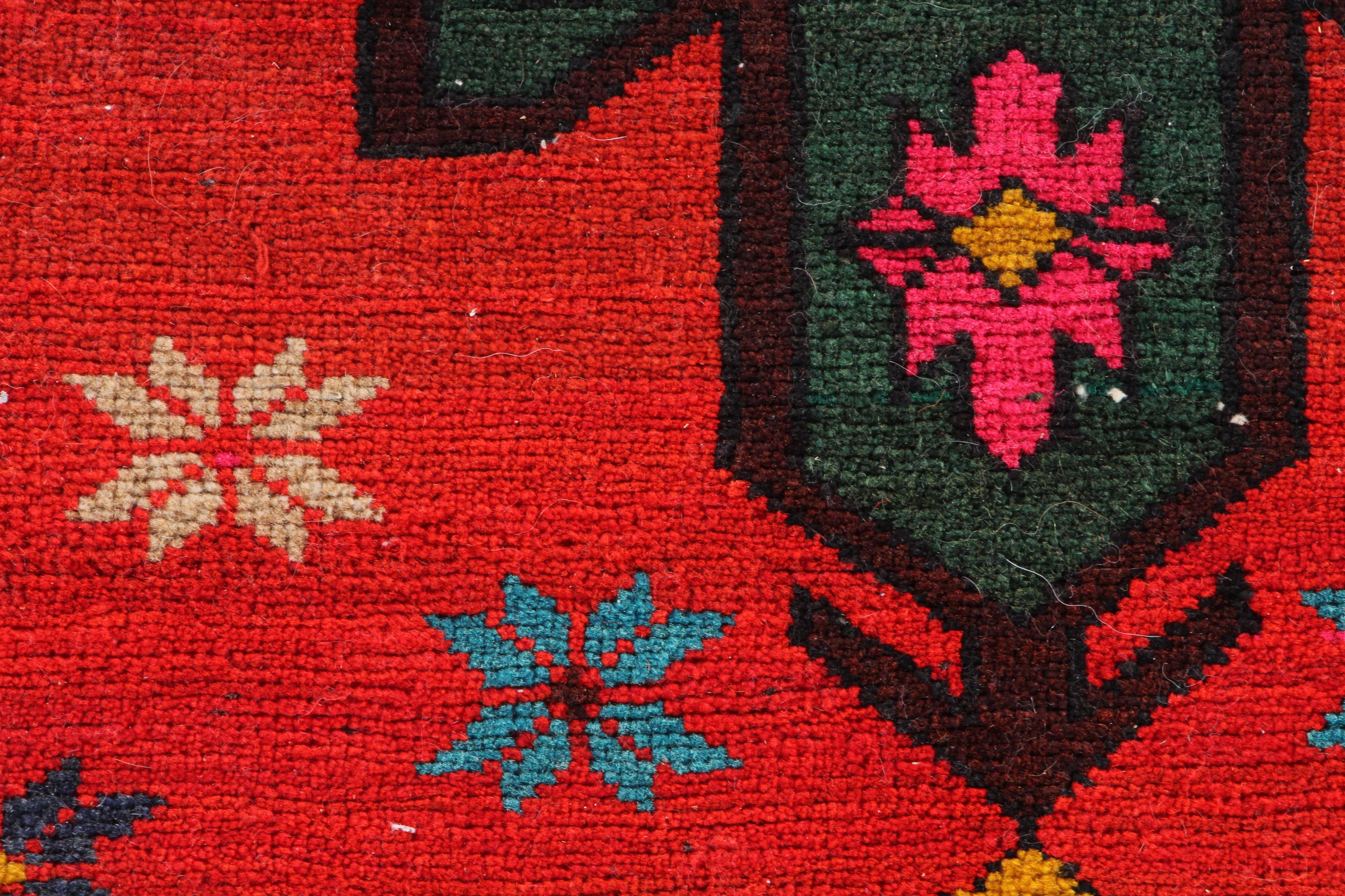 Hand-Knotted Caucasian Karabagh Wool Long Rug