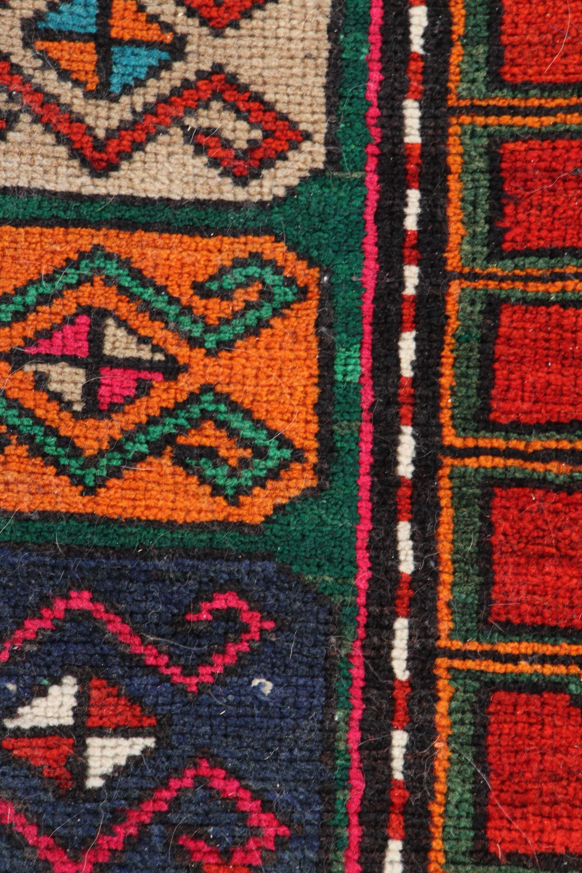 Hand-Knotted Caucasian Karabagh Wool Long Rug