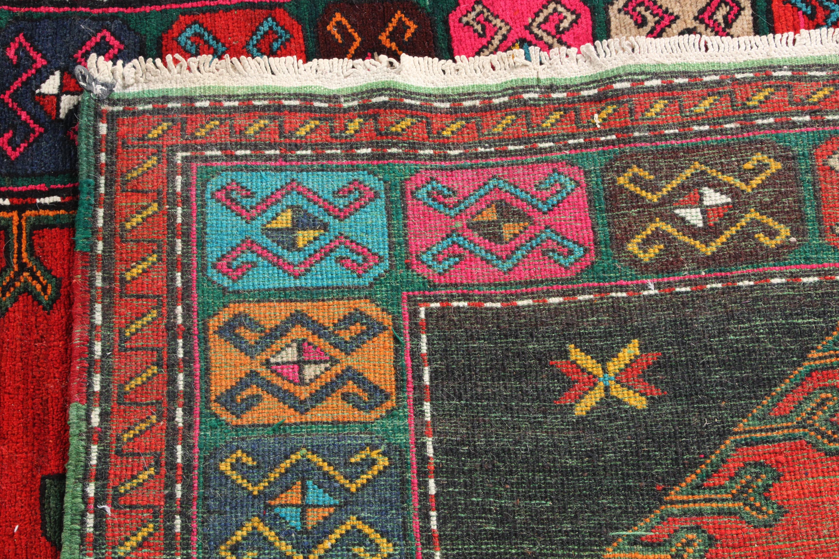 Hand-Knotted Caucasian Karabagh Wool Long Rug