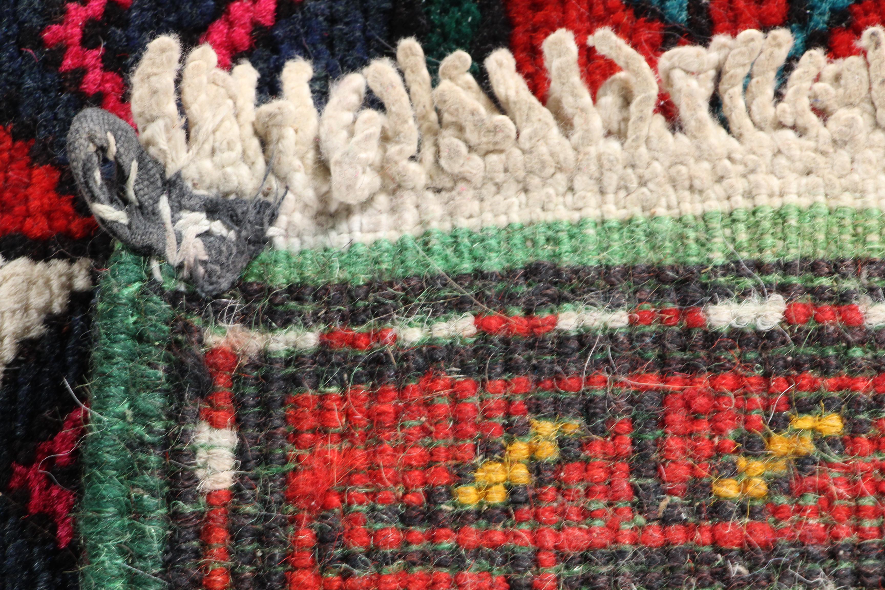 Hand-Knotted Caucasian Karabagh Wool Long Rug