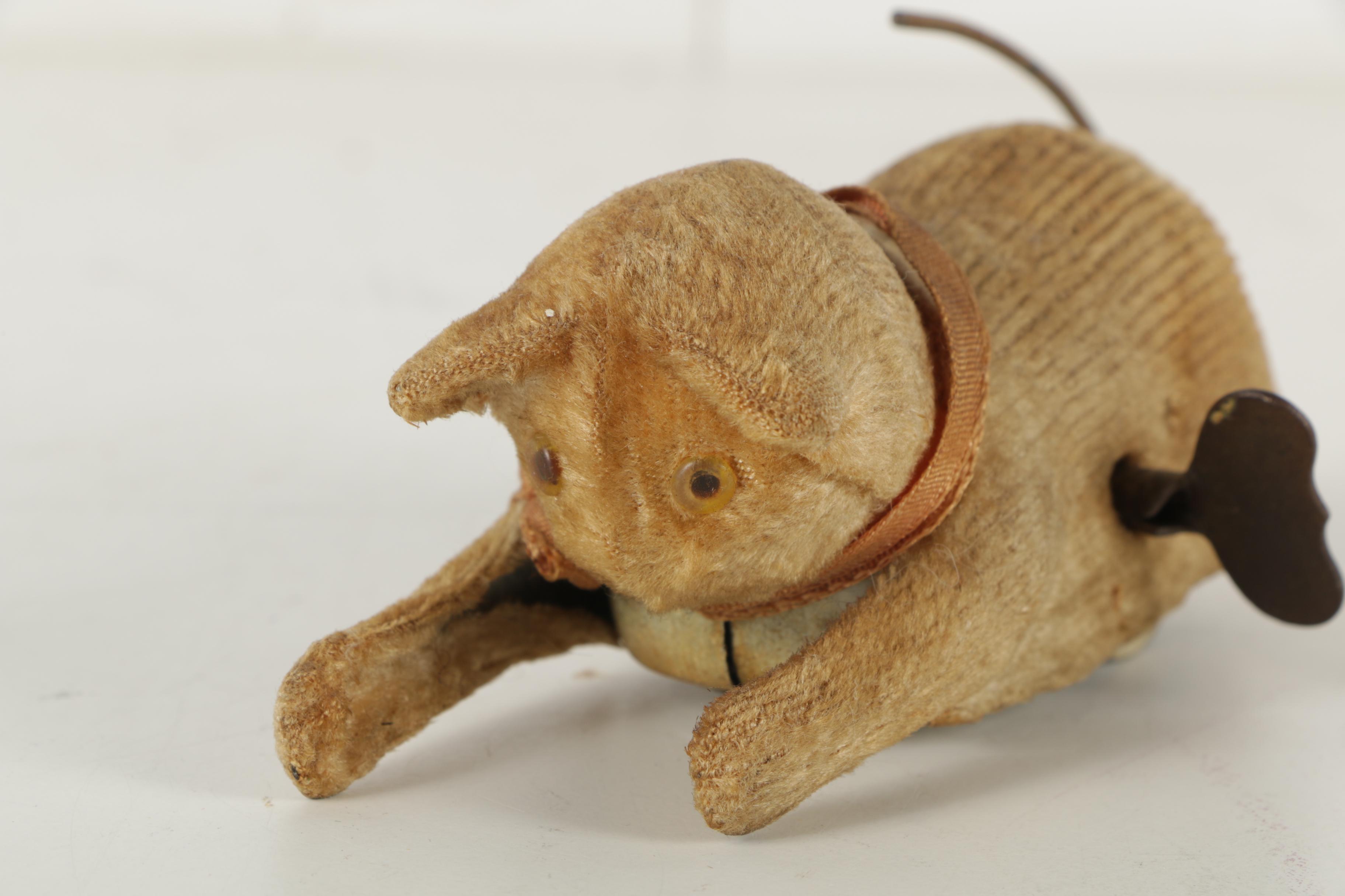 Vintage Fabric Covered Tin Wind-Up Cat Toy