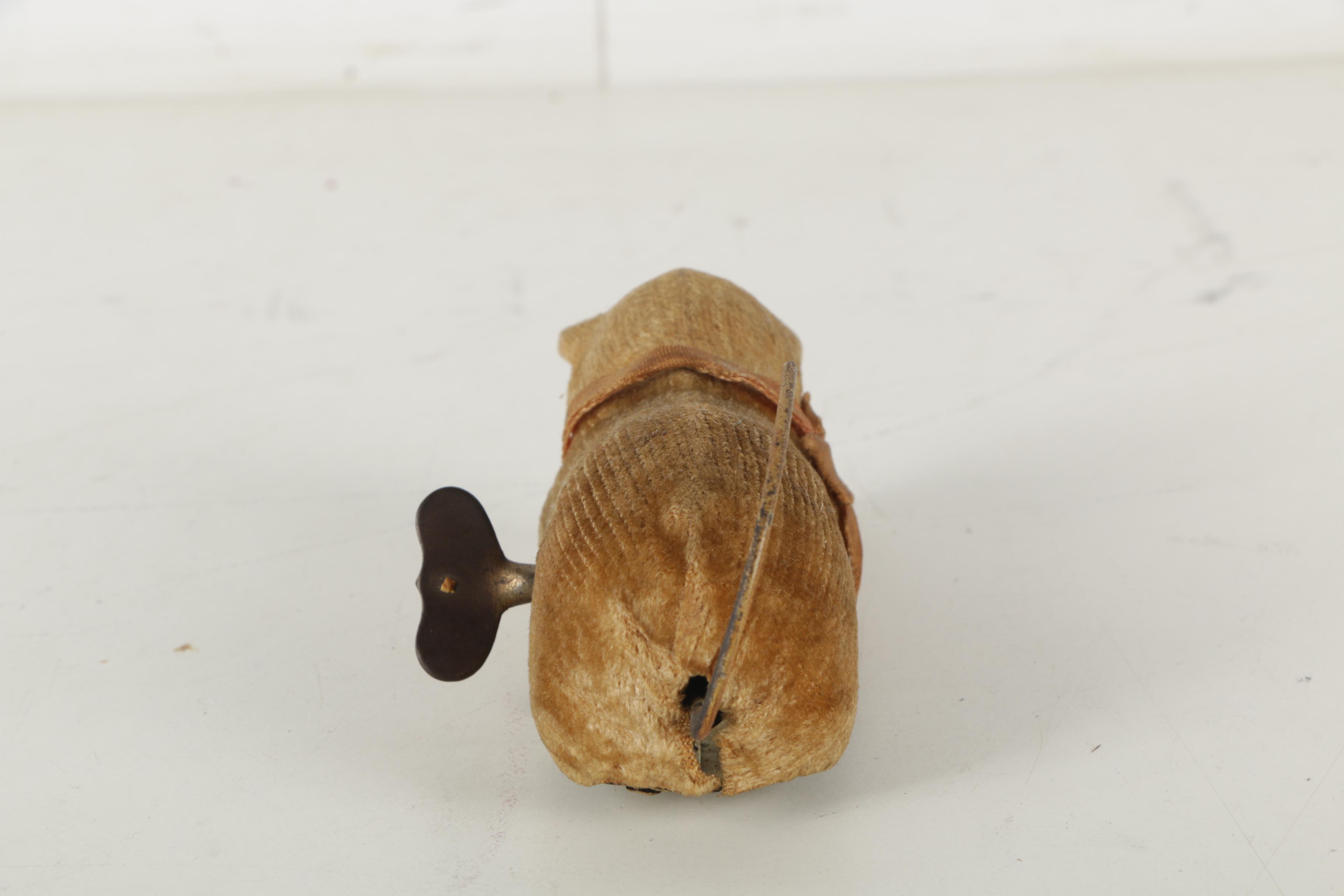 Vintage Fabric Covered Tin Wind-Up Cat Toy