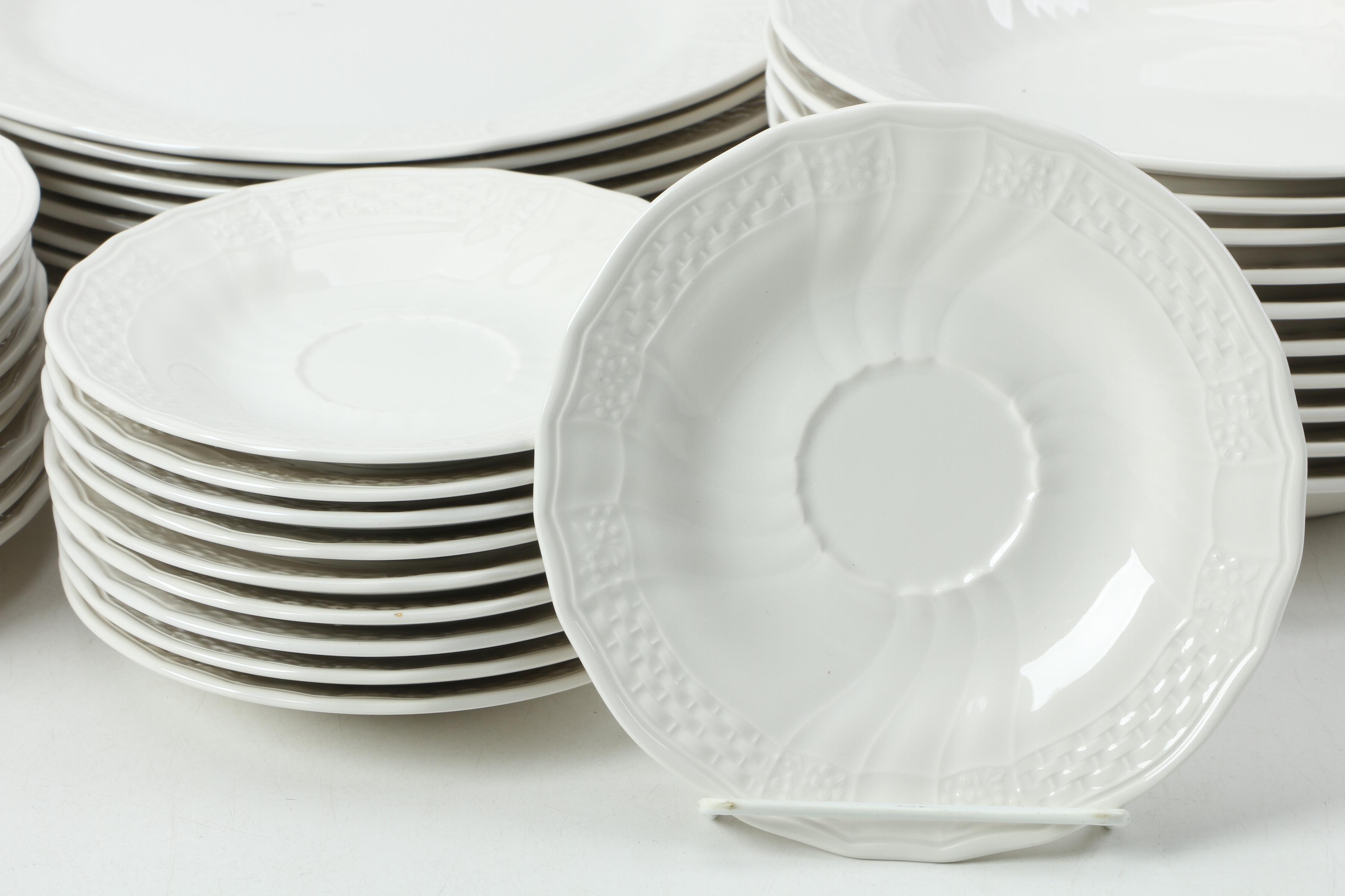 Vintage Mikasa "Renaissance White" Dinnerware 1980s
