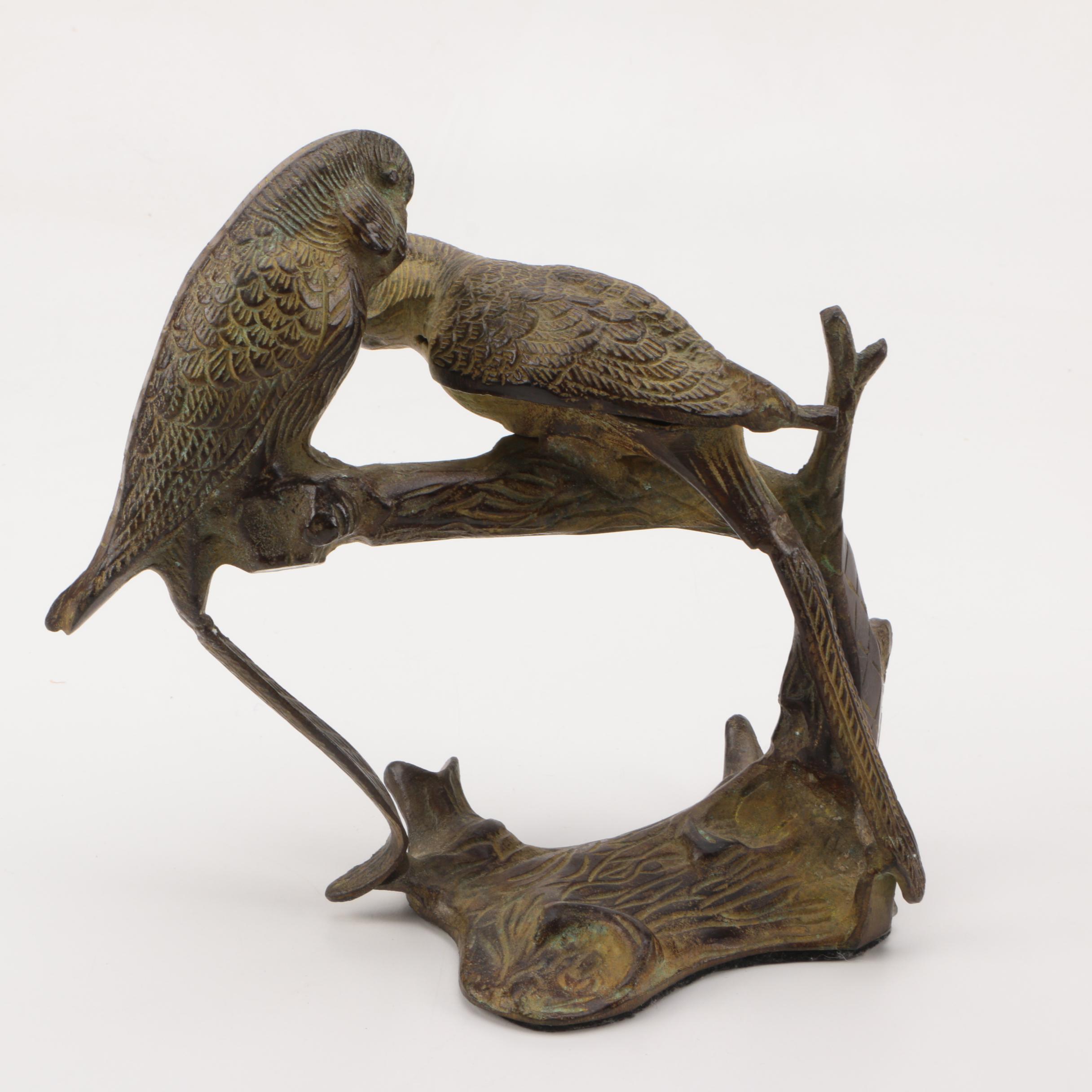 Brass Bird and Deer Figurines