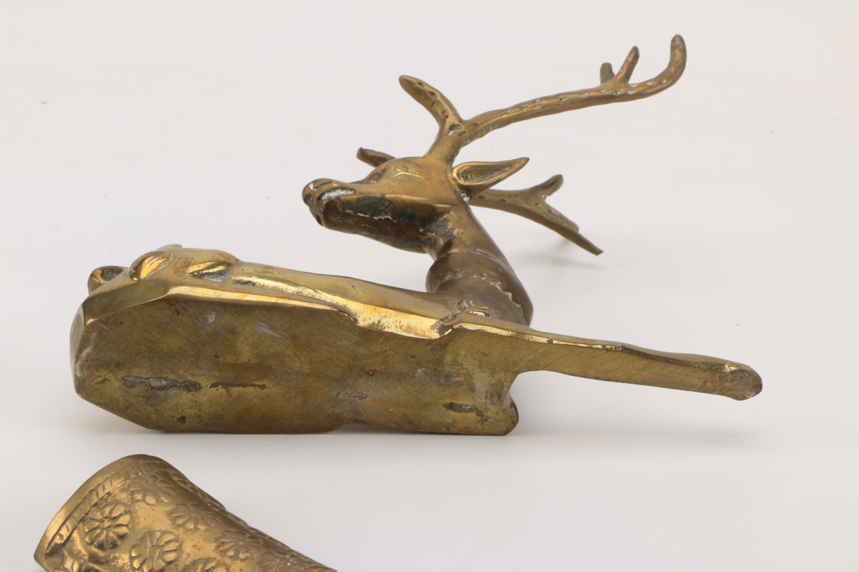 Brass Bird and Deer Figurines
