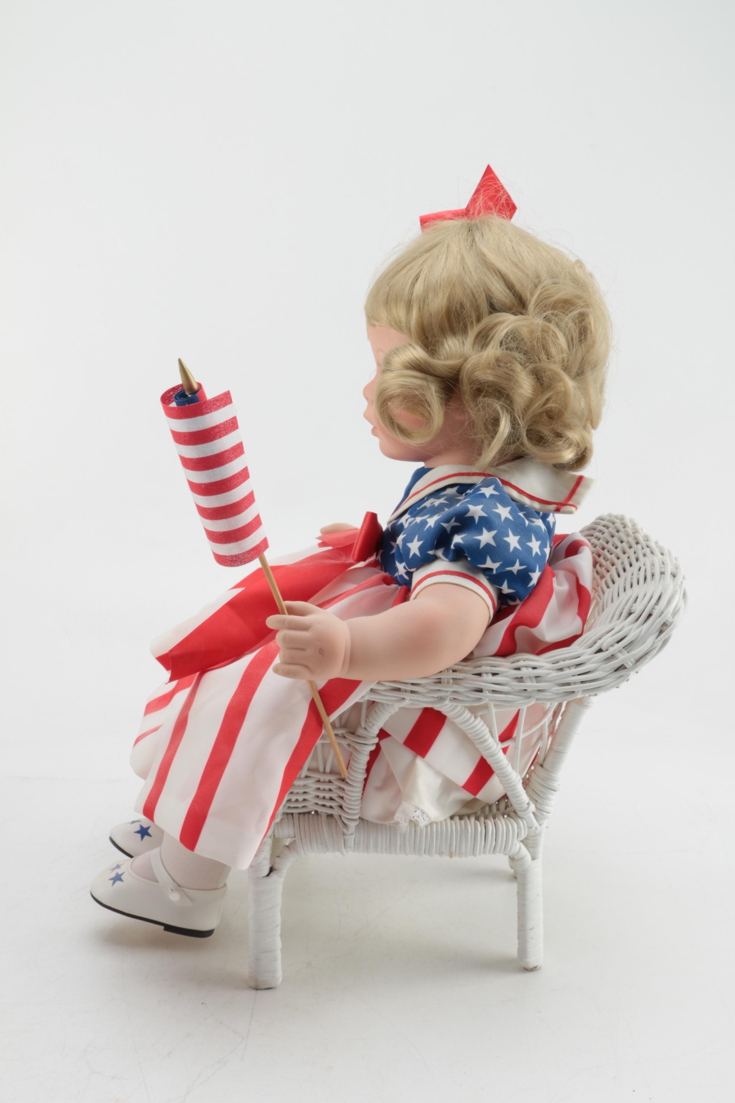 Danbury Mint "Star-Spangled Sweetheart" Porcelain Doll by Susan Wakeen