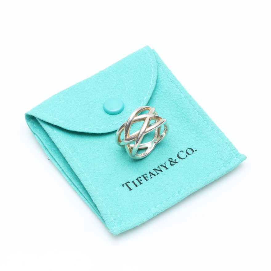 Tiffany & Co. Sterling Silver Braided Crisscross Ring