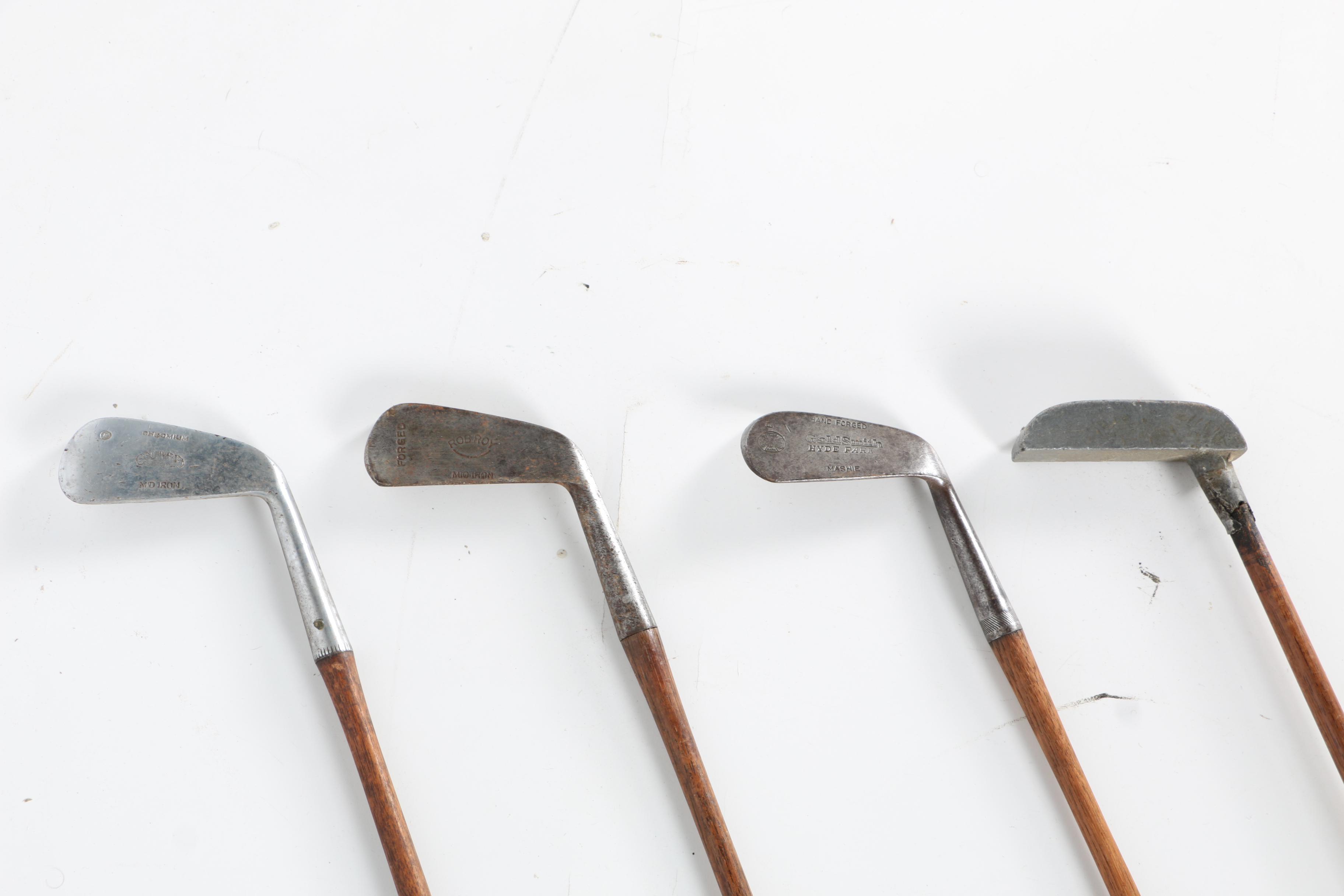 Vintage Mid Iron Golf Clubs with Putter