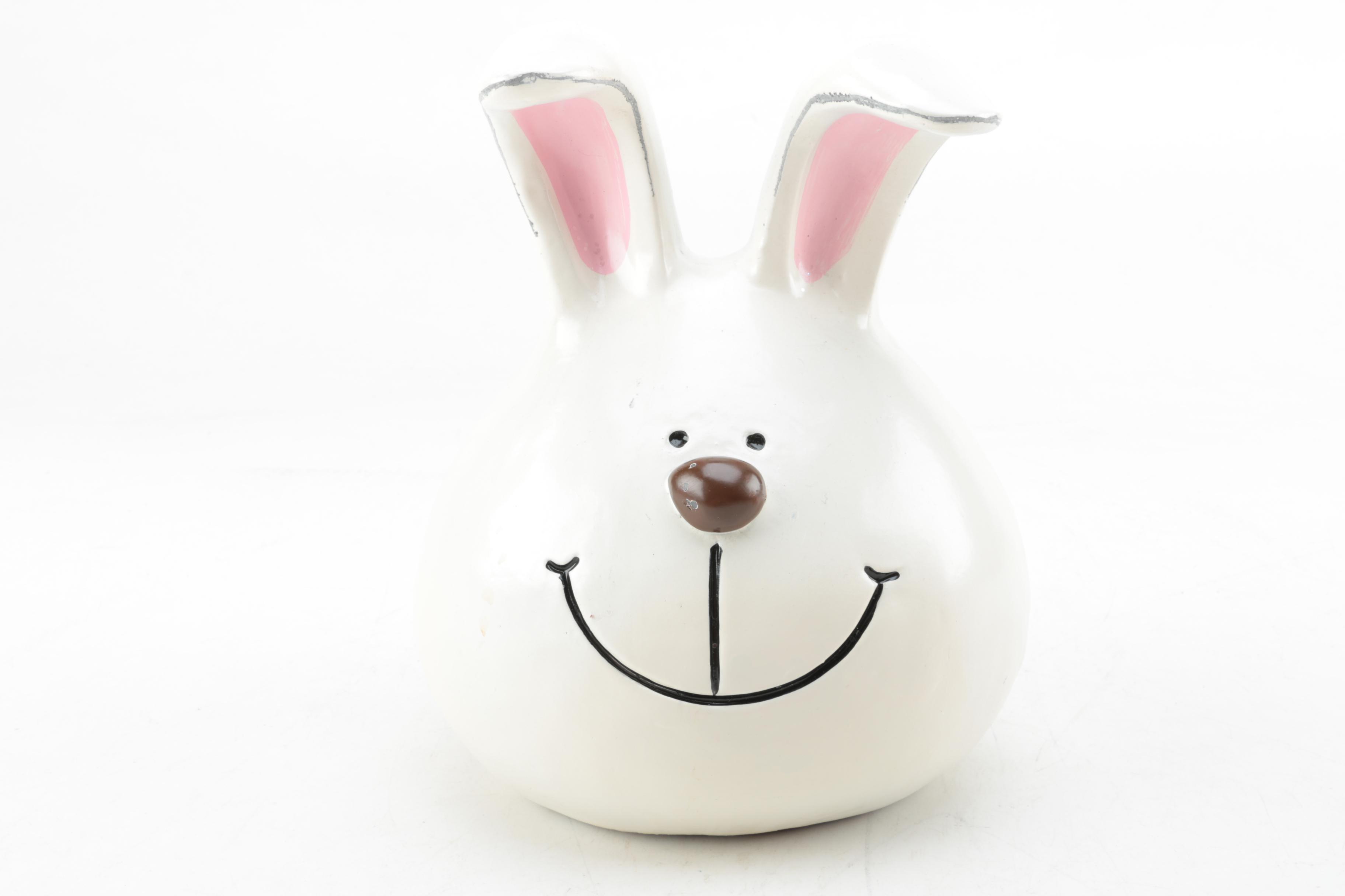 Fox Cookie Jar and Bunny Figurine