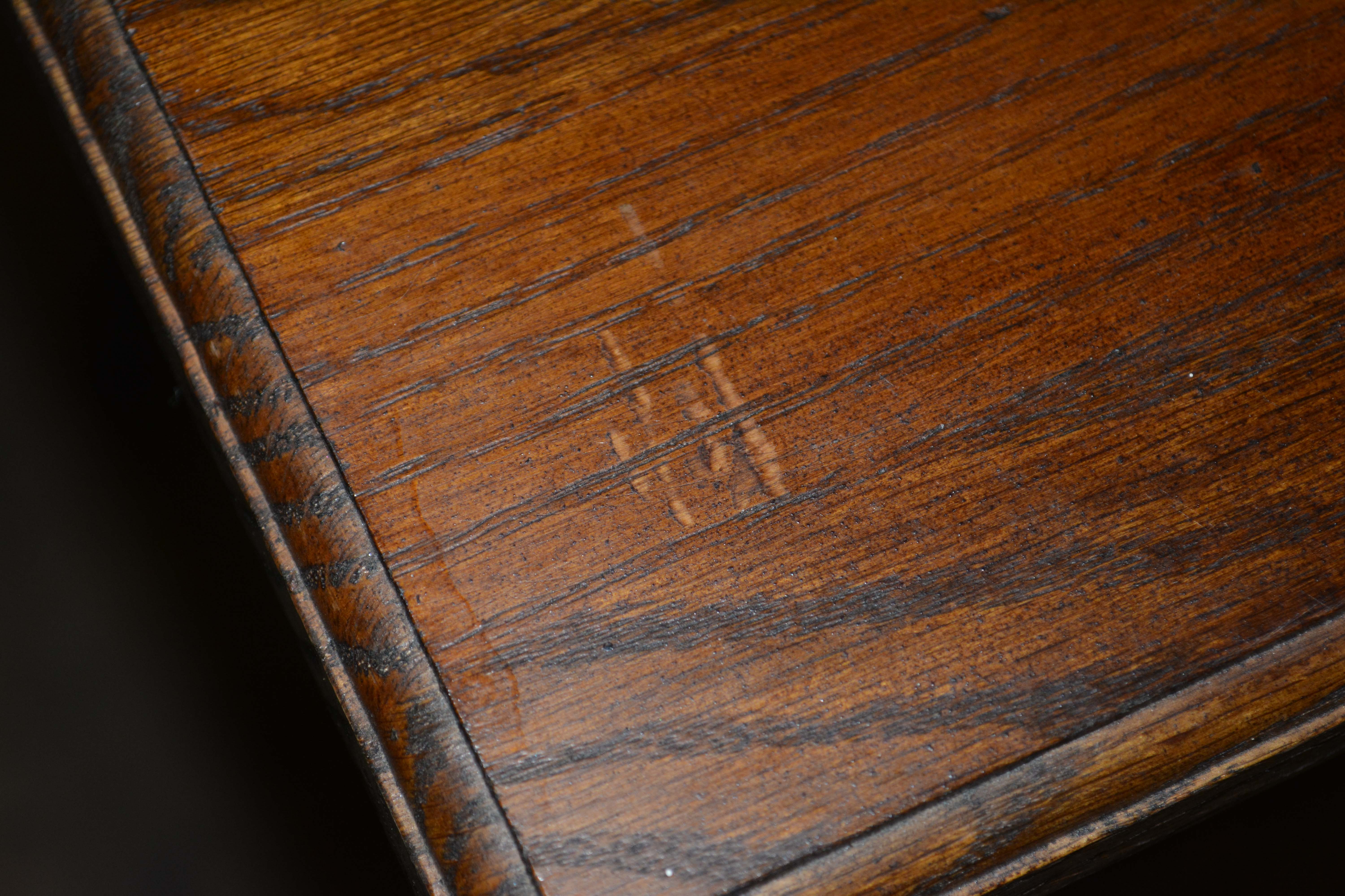 Antique Oak Square Tiered Table