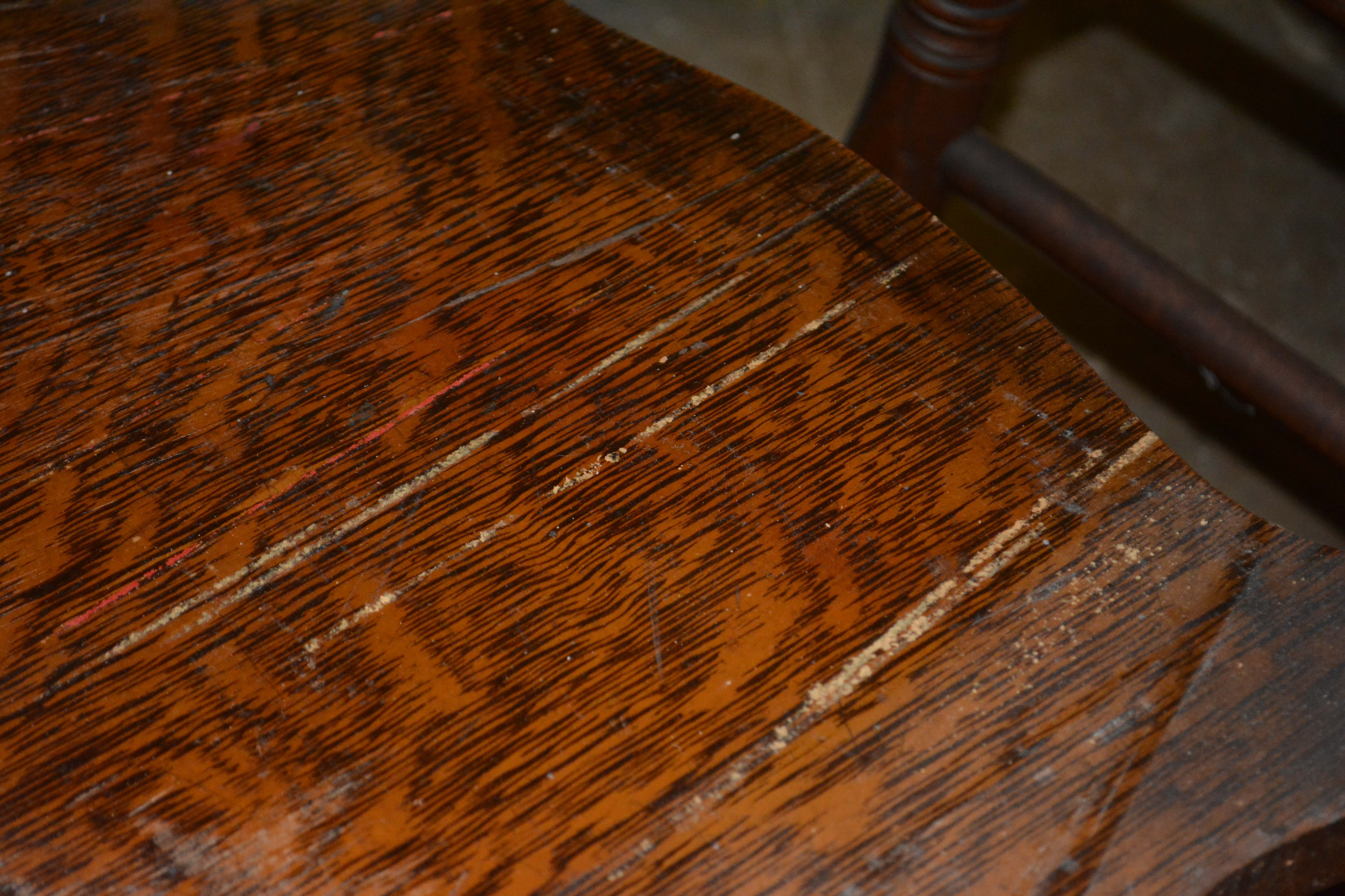 Antique Oak Square Tiered Table